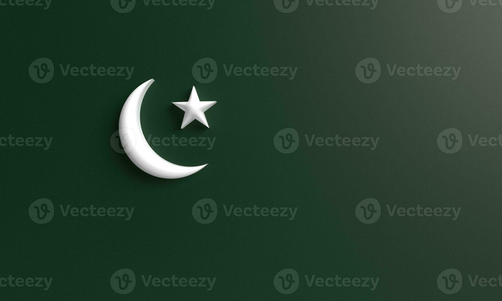 lune étoile blanc isolé vert pente Contexte fond d'écran copie espace vide Pakistan journée fête Festival pays liberté indépendance Asie Voyage tourisme culture nationale musulman 14e Mars signe photo