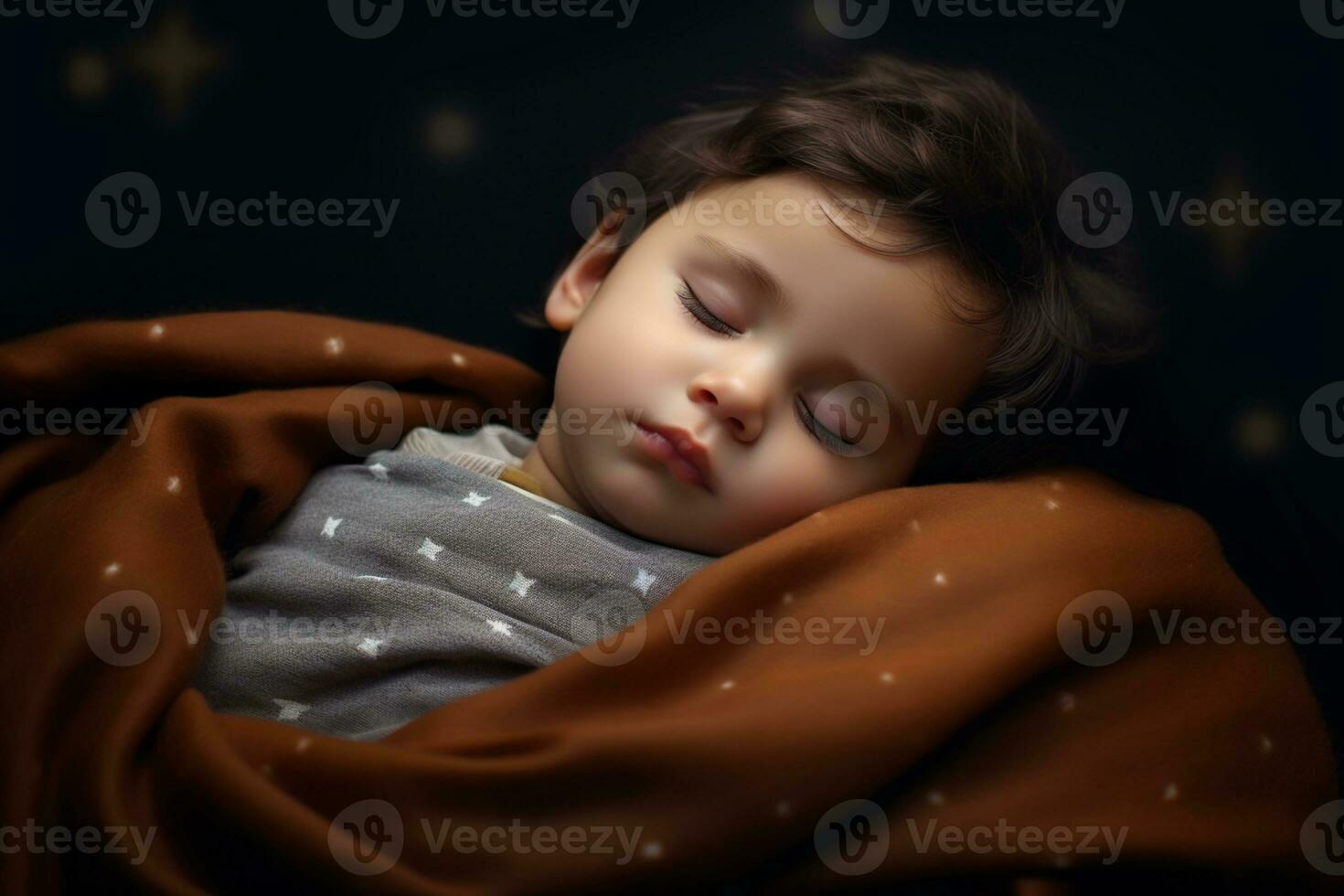 ai généré une bébé garçon en train de dormir tranquillement photo
