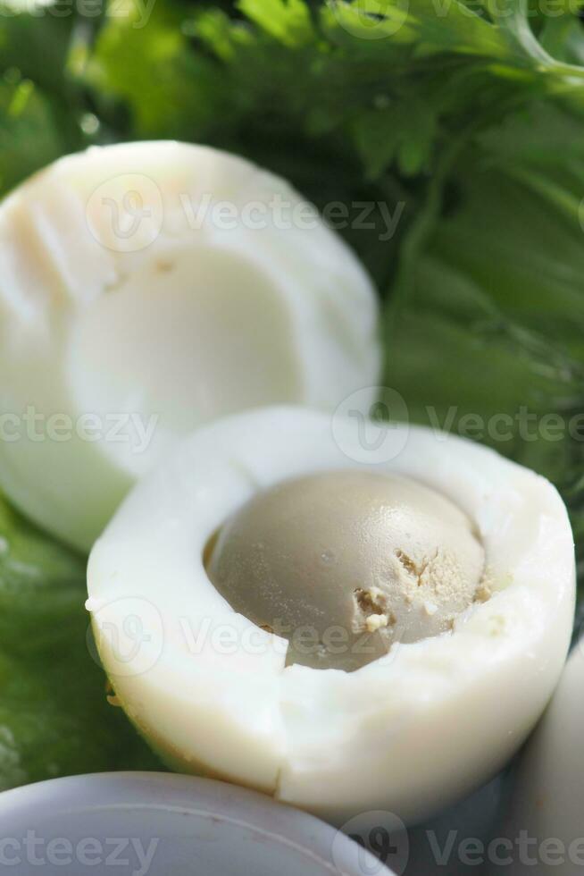 fermer de intestin Oeuf sur salade photo