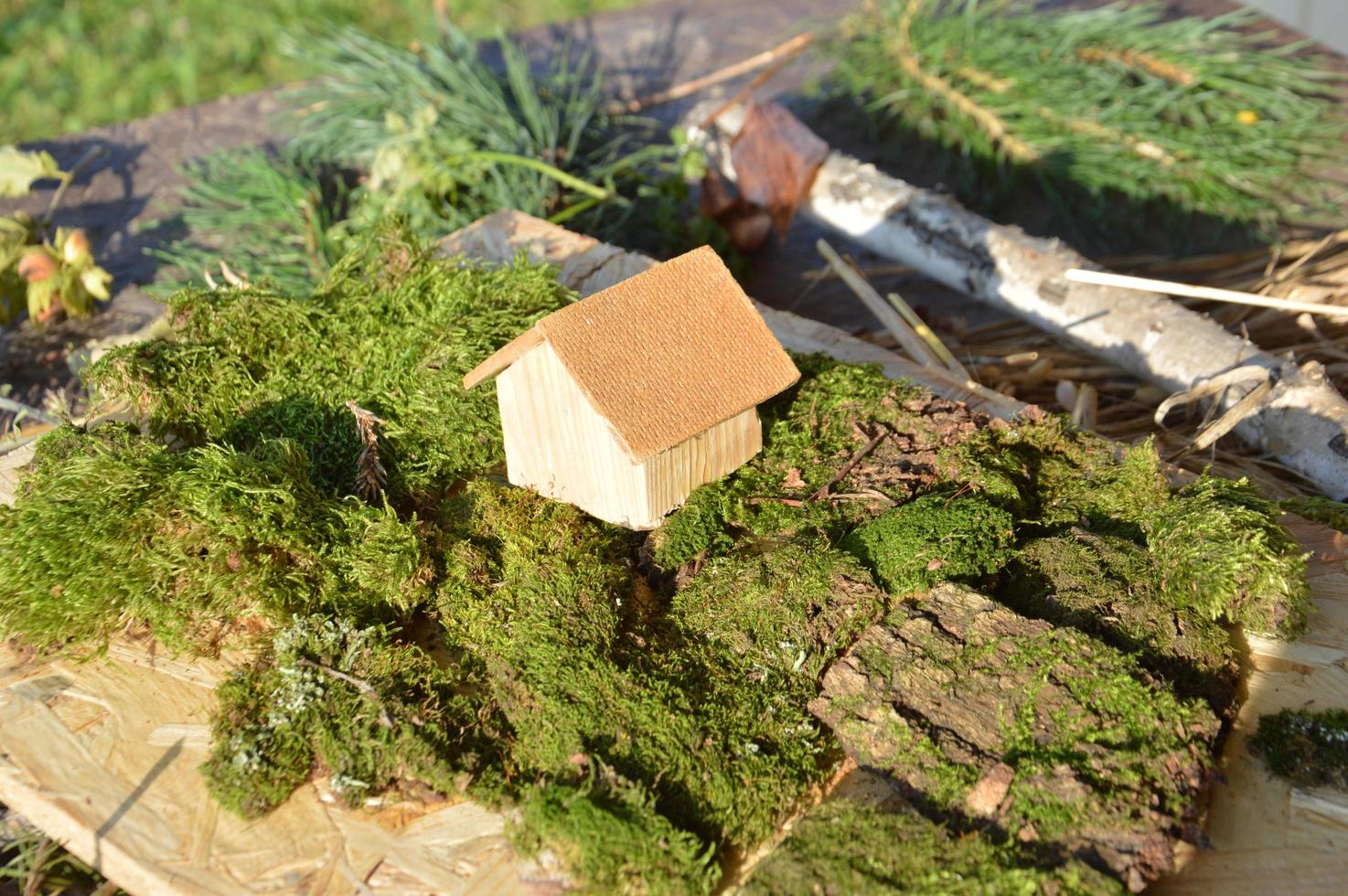 maquette d'une maison en bois comme propriété familiale photo