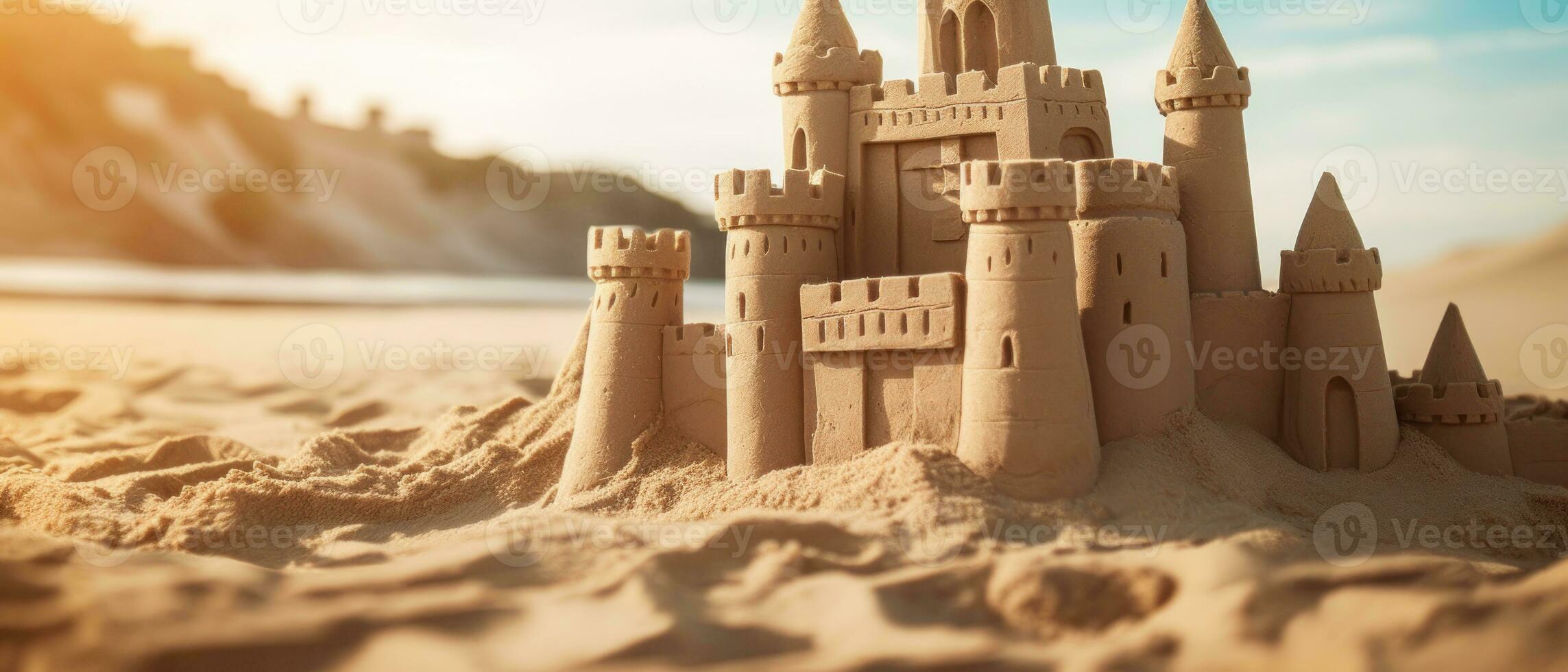 ai généré délicat le sable Château avec grandeur. ai génératif. photo