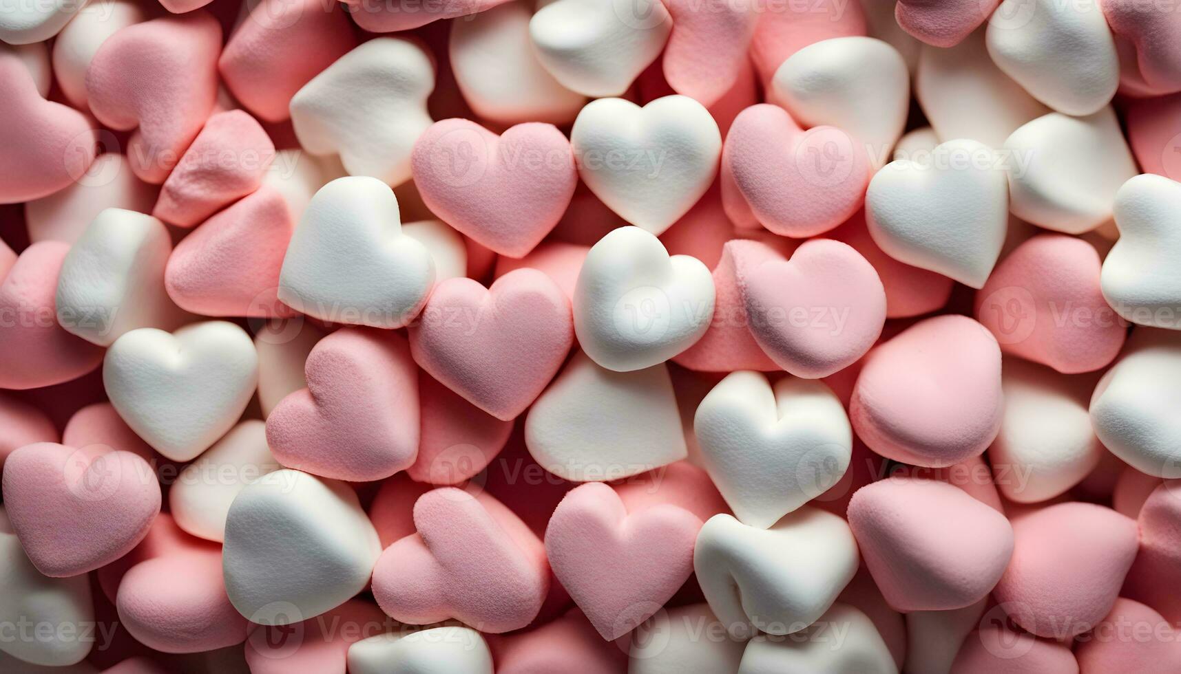 ai généré une grand pile de rose et blanc guimauves photo