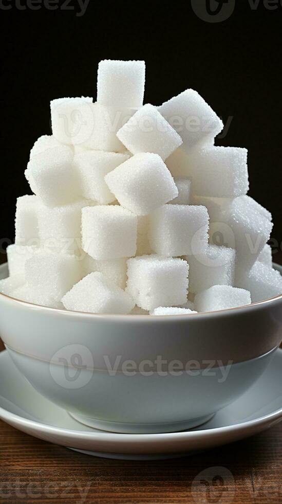 ai généré sucre cube édulcorant pour thé ou café boisson photo