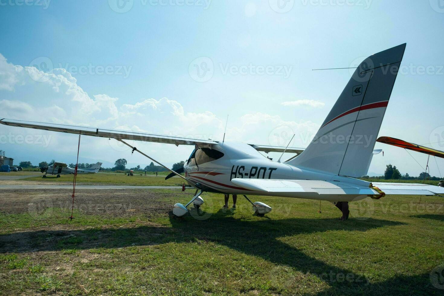 petit hélice avion à un air montrer. sélectif concentrer photo