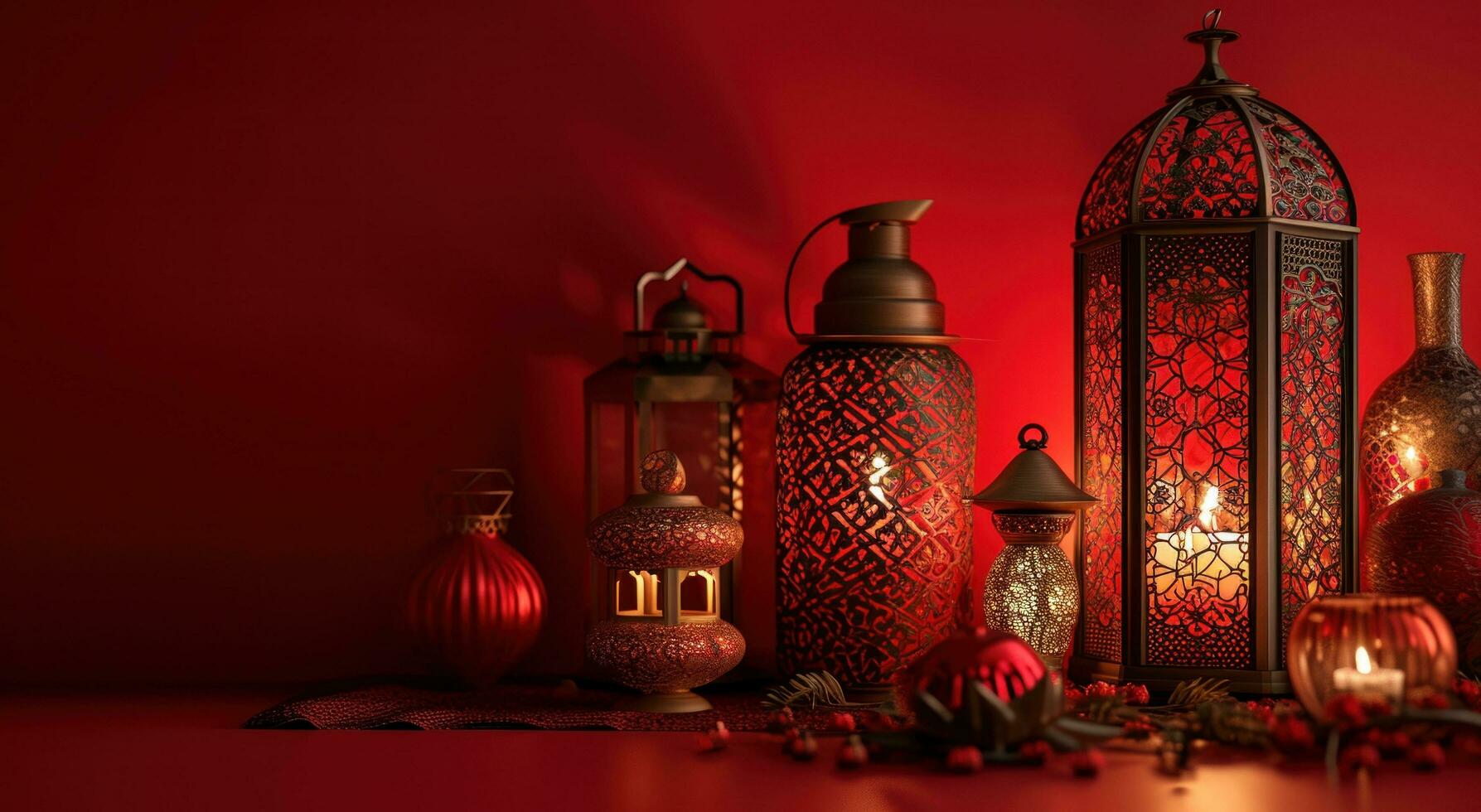 ai généré décoration de différent les types de islamique objets dans haute résolution photo