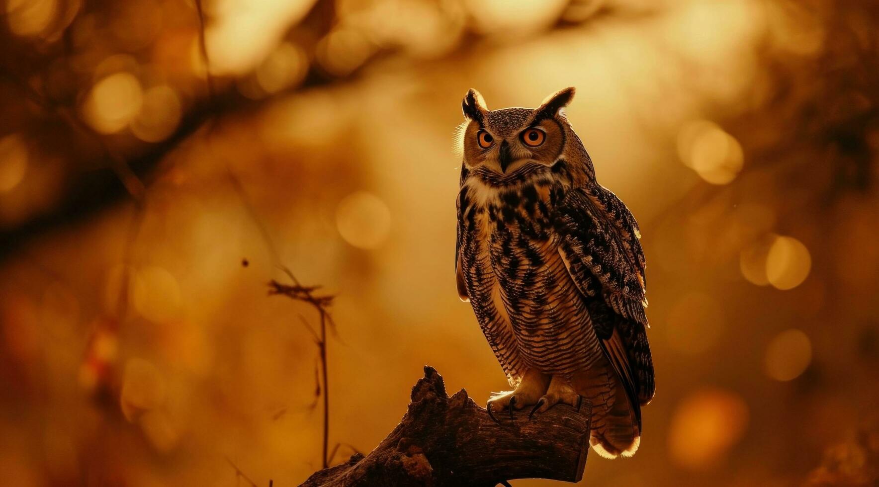 ai généré un hibou persuade c'est proie avec ses grand, brillant yeux photo