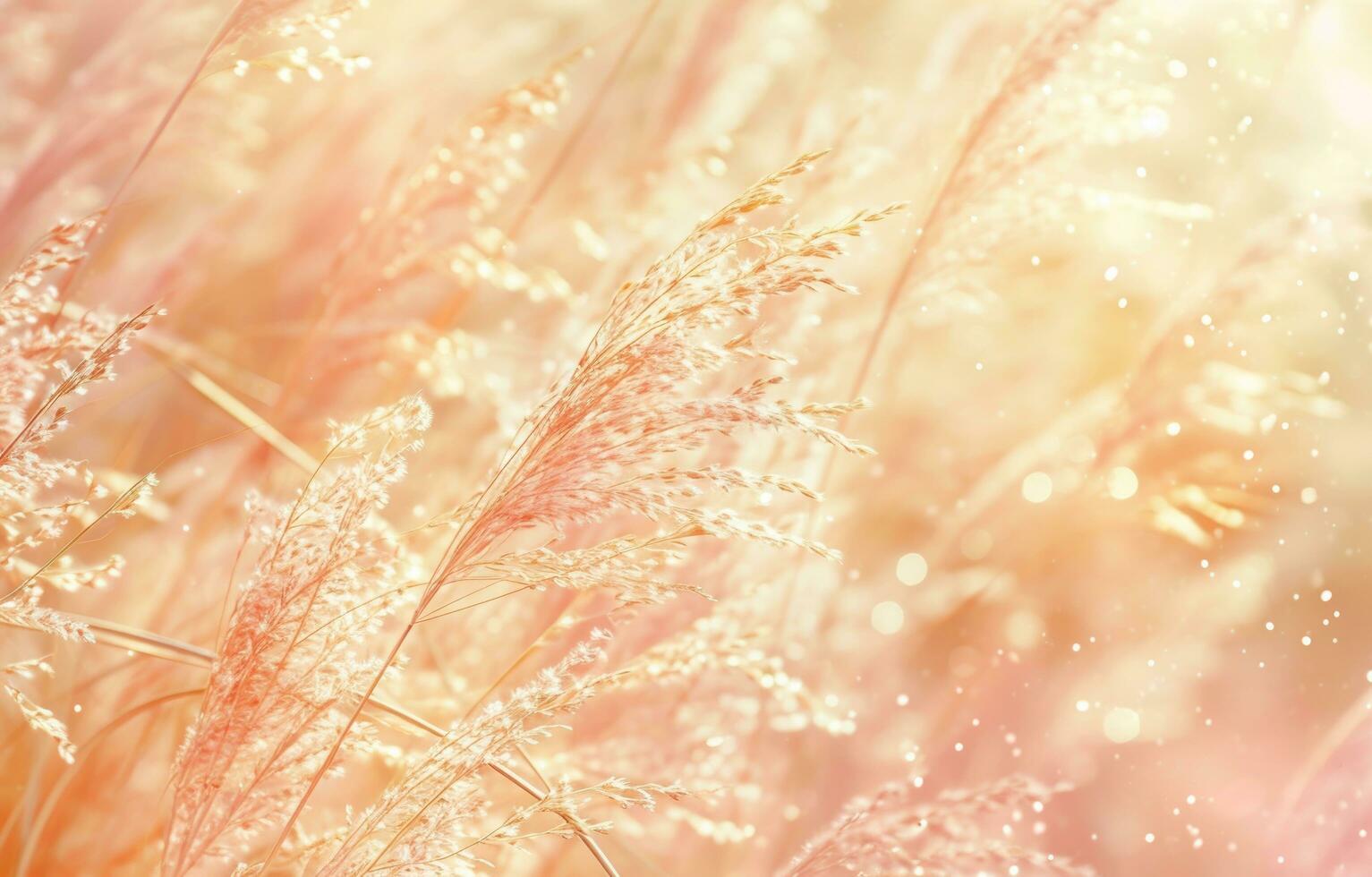 ai généré le herbe est blanc et a bien marron plumes dans il photo