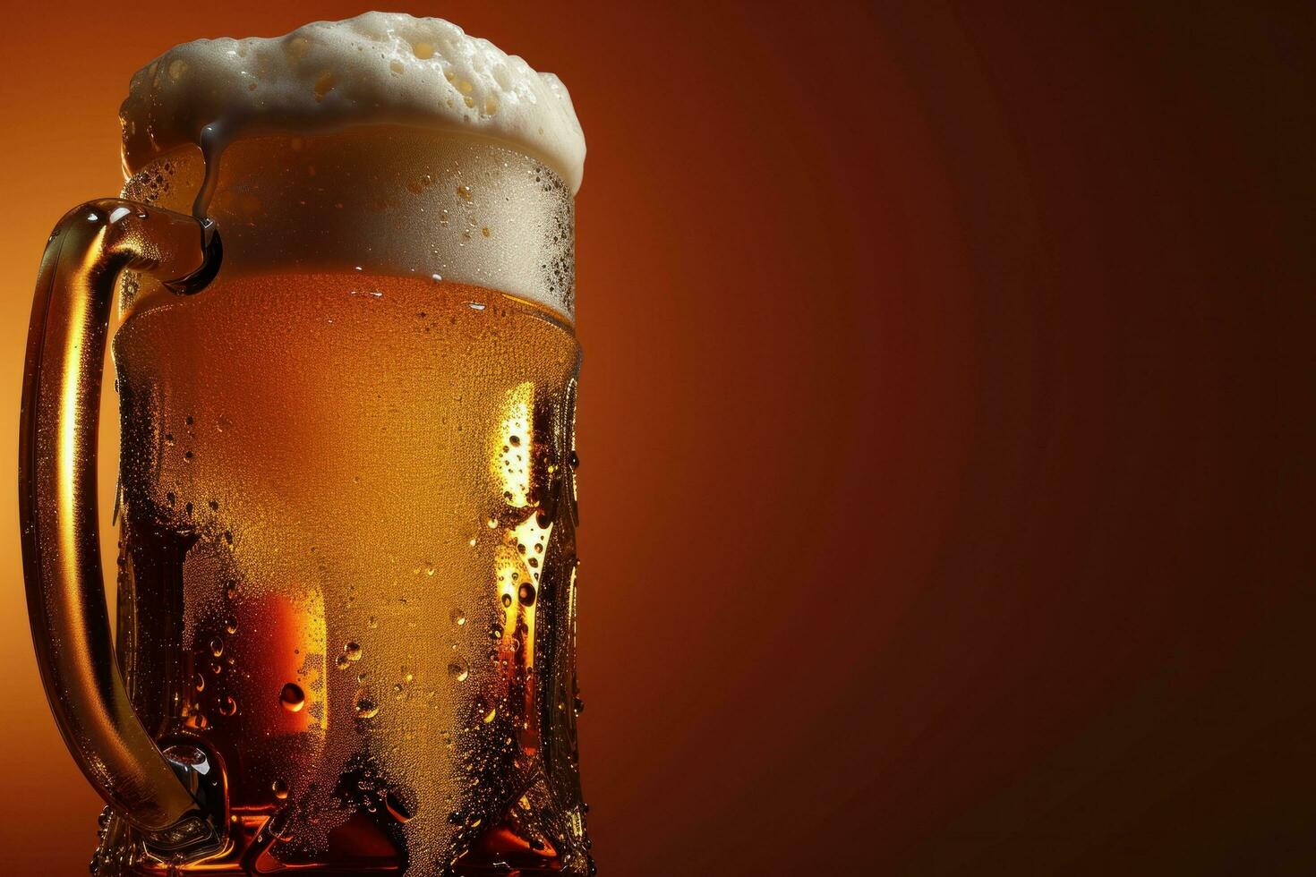 ai généré Bière affiche modèle avec grand copie espace pour texte photo