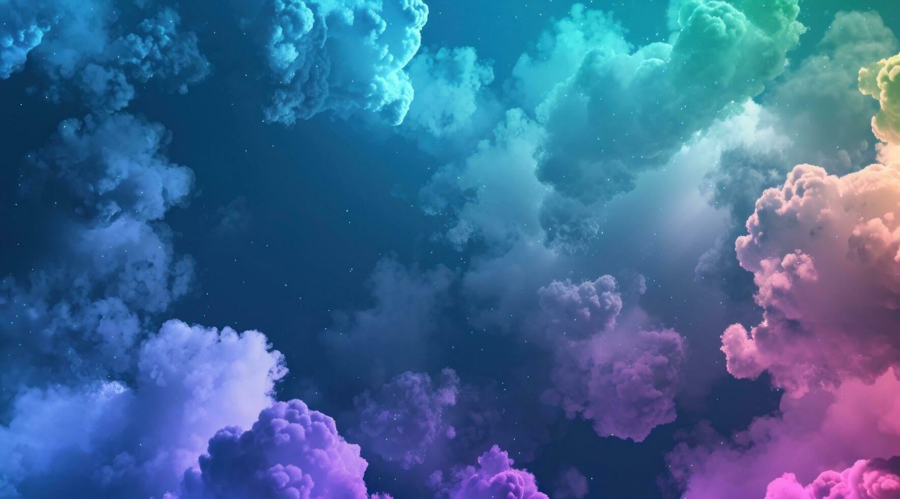 ai généré une coloré nuage modèle sur foncé bleu Contexte photo