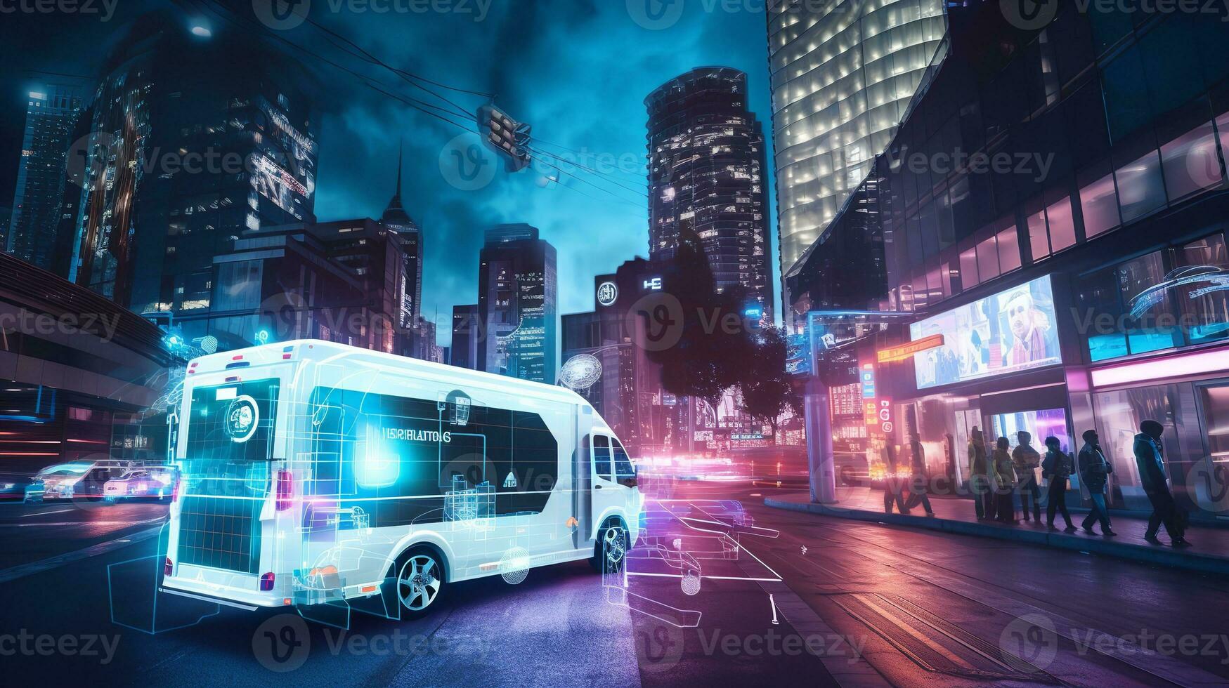 ai généré ai conduite le futur autonome Véhicules ai généré photo