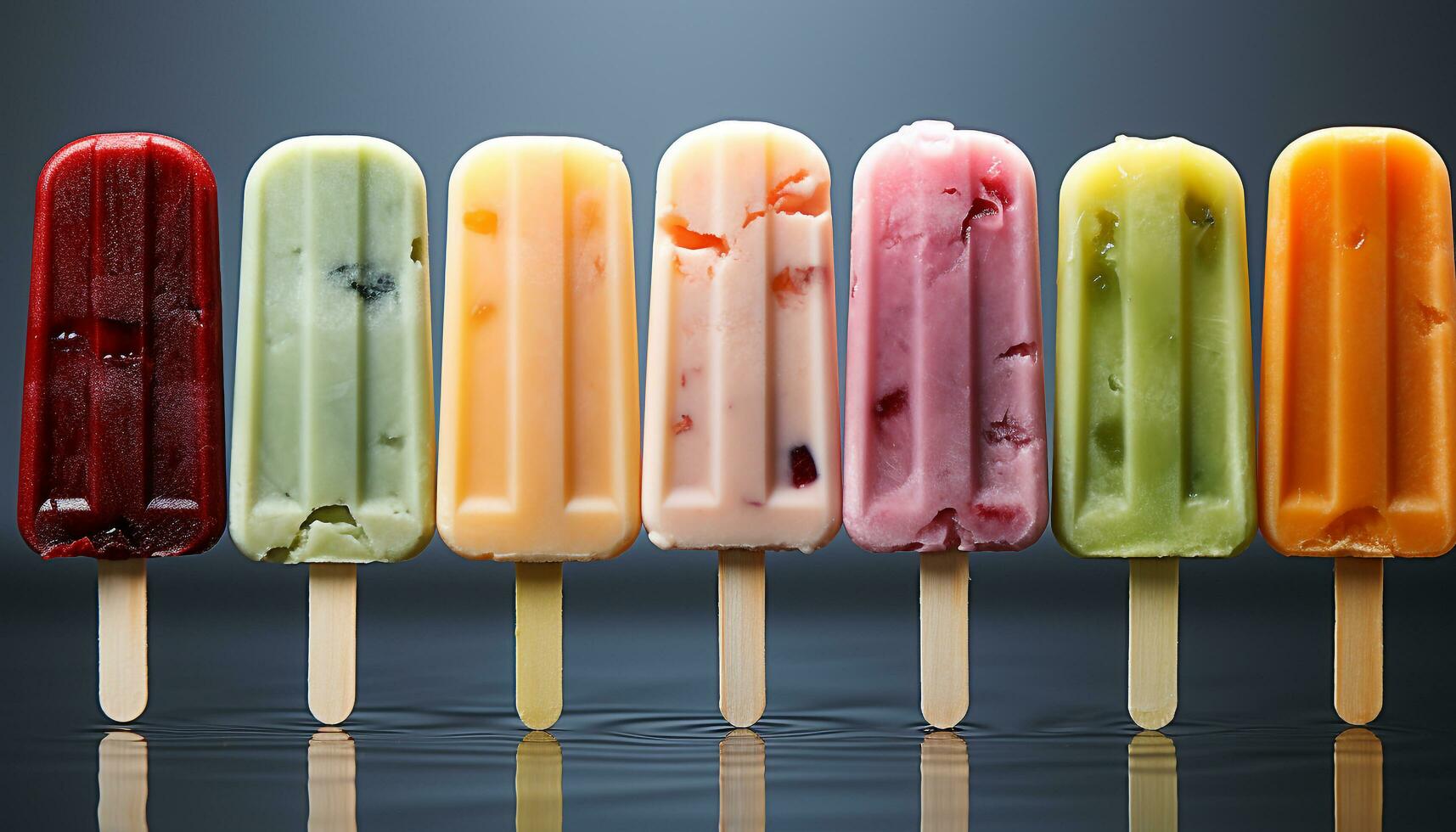 ai généré fait maison la glace crème, une doux, coloré été indulgence généré par ai photo