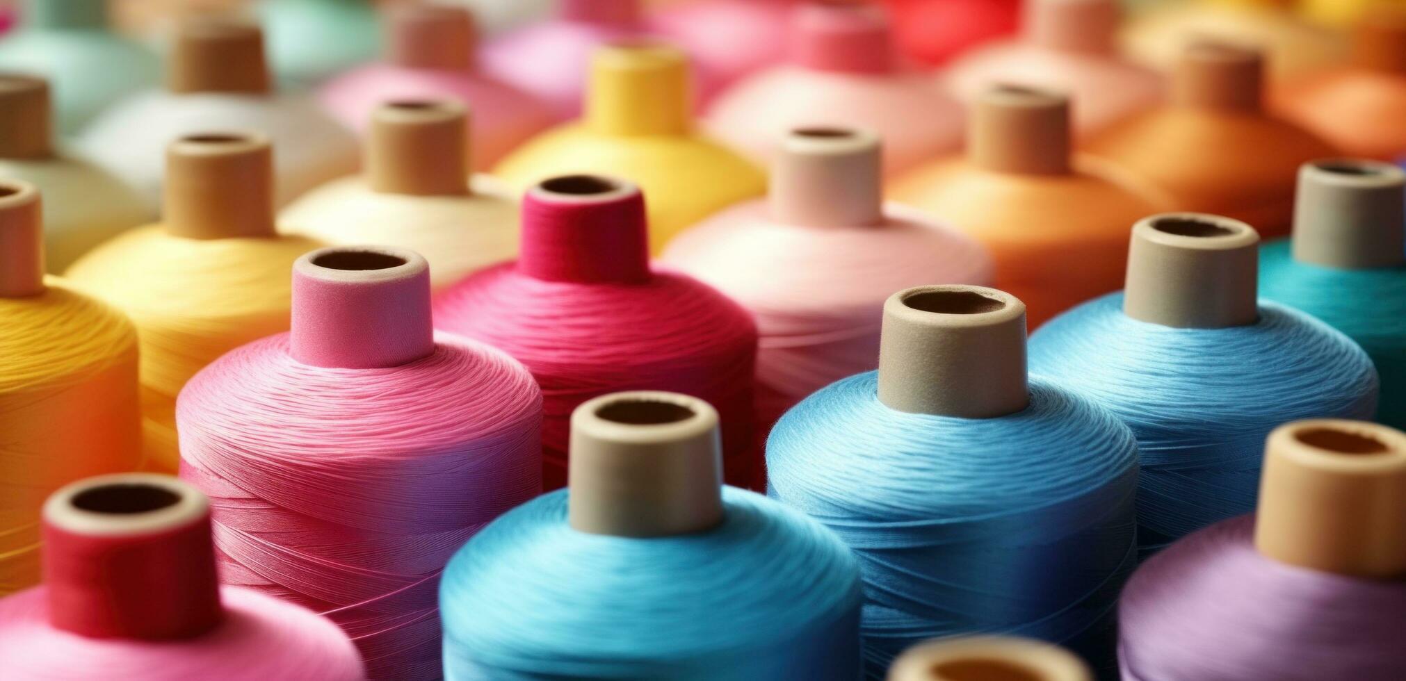 ai généré multicolore fils est une Majeur problème dans le textile industrie photo