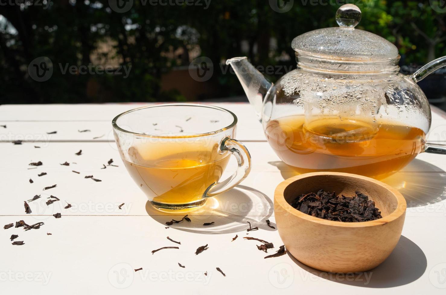 thé chaud de l'après-midi servi sur table au café photo