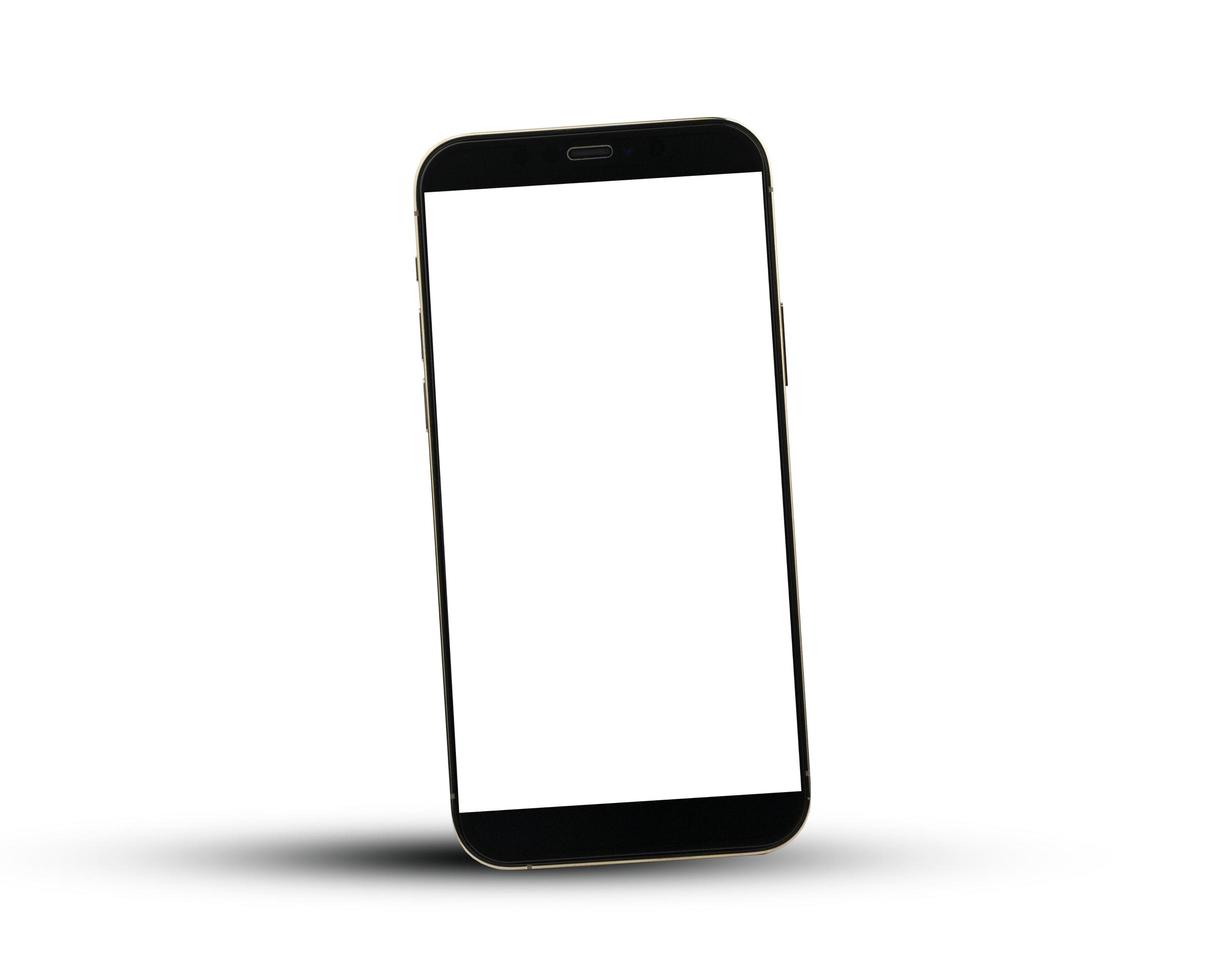 téléphone intelligent mobile sur la technologie de fond blanc photo