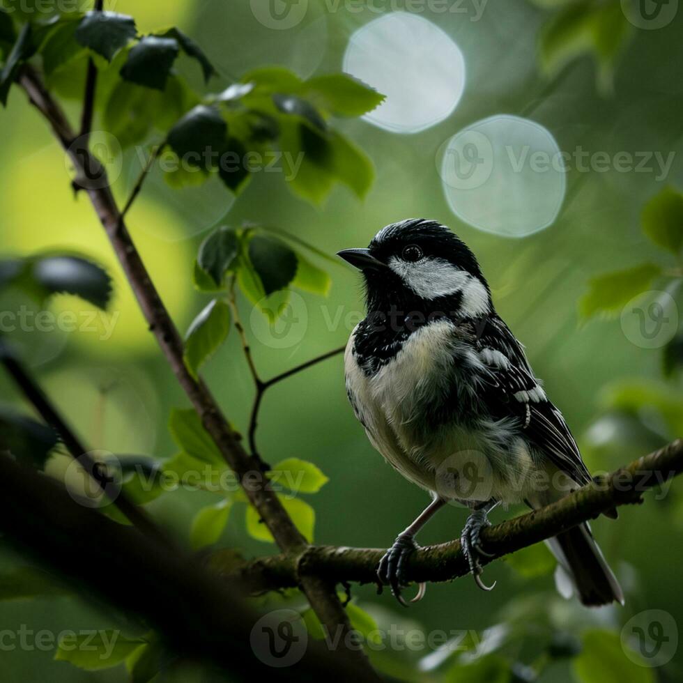 ai généré photographier de une magnifique coloré oiseau dans le amazone forêt tropicale dans Brésil photo