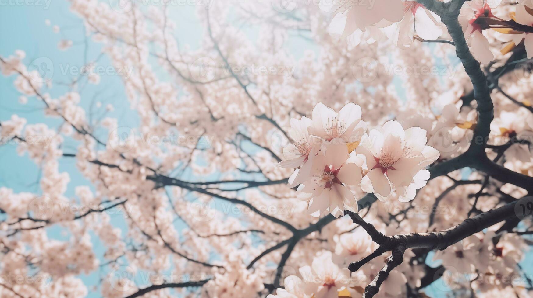 ai généré une photo de Cerise fleur arbre à fleurit