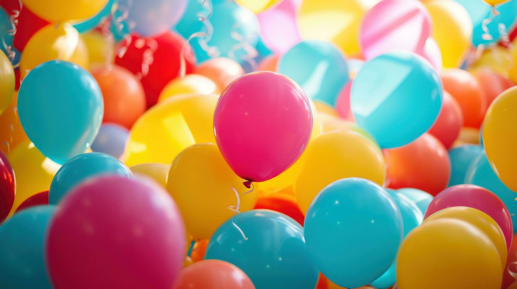 ai généré vibrant des ballons remplir le air, création une de fête et joyeux atmosphère avec copie espace photo