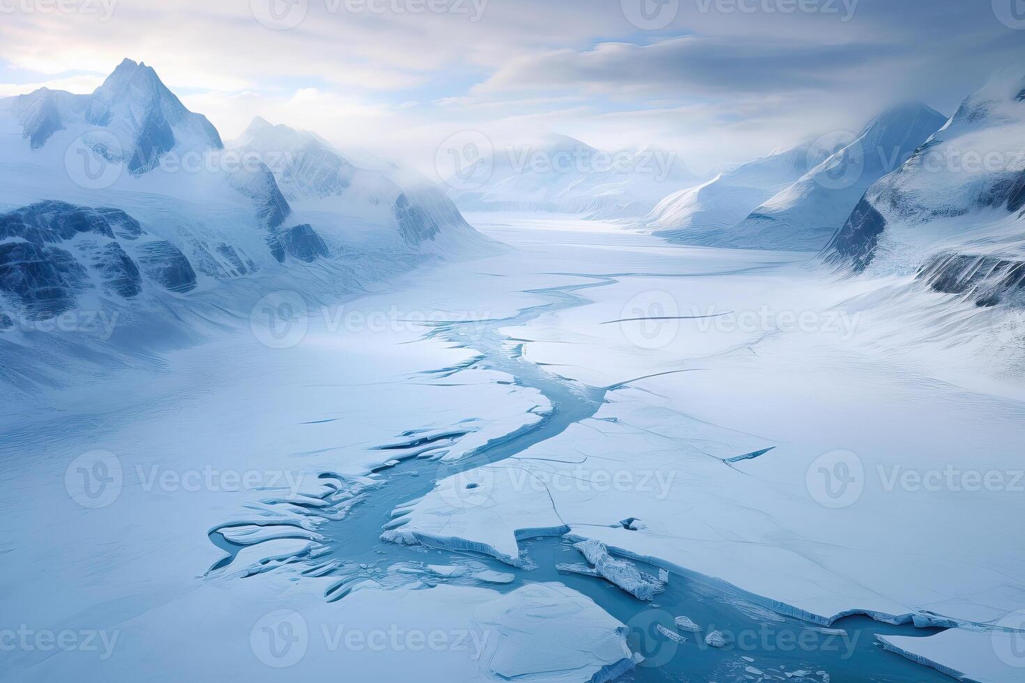 ai généré aérien vue de le nord patagonien champ de glace, le Chili, ai généré photo