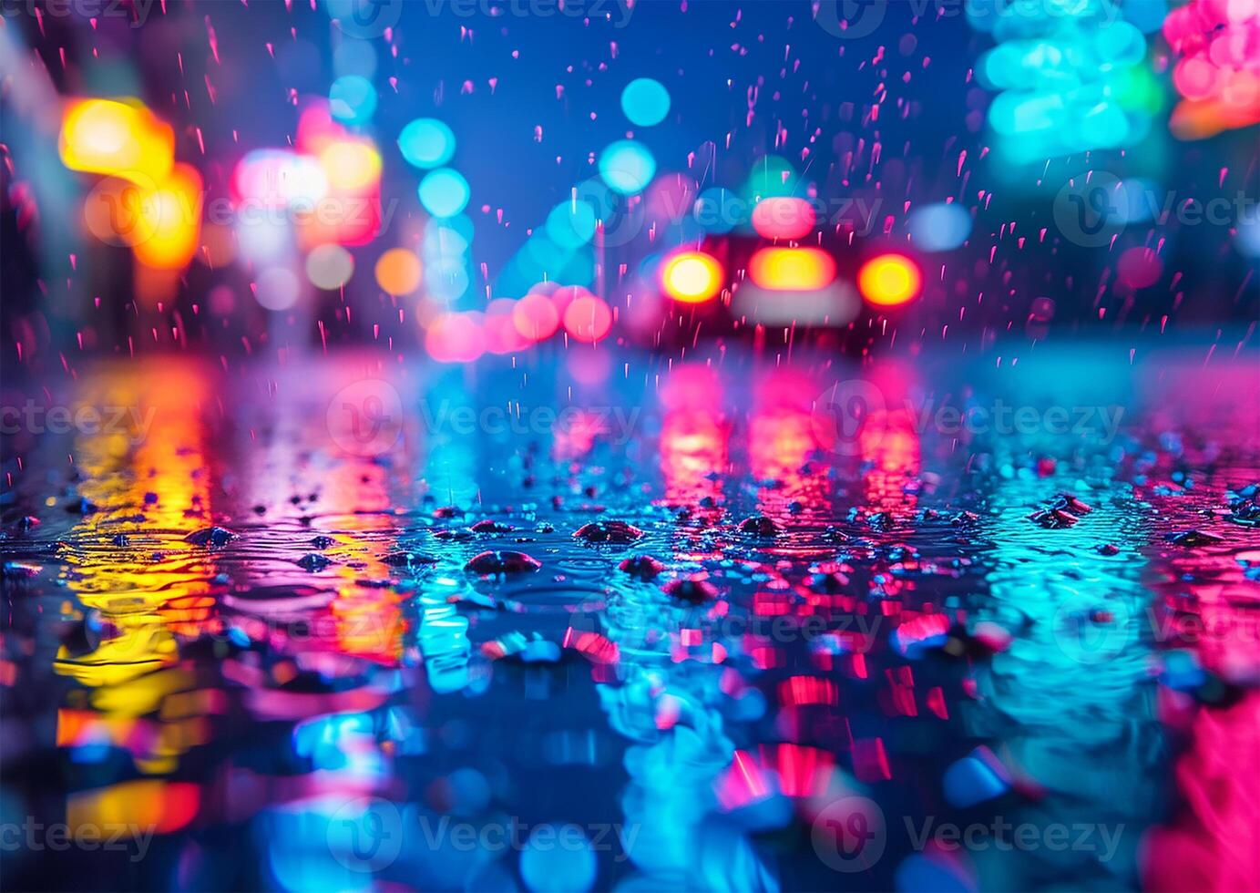 ai généré gouttes de pluie dans vacances lumières photo