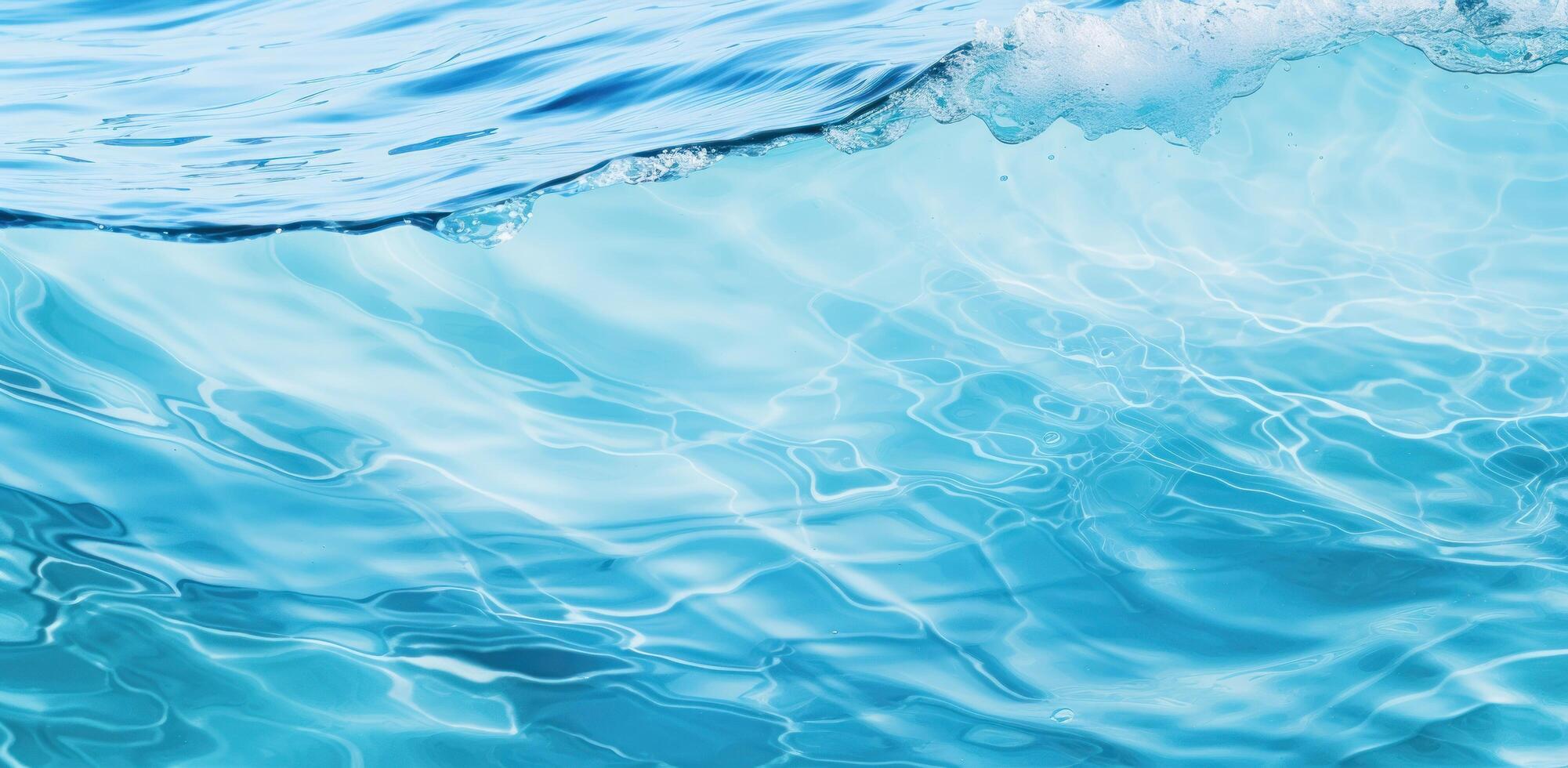 ai généré clair l'eau avec bleu vagues sur le l'eau photo