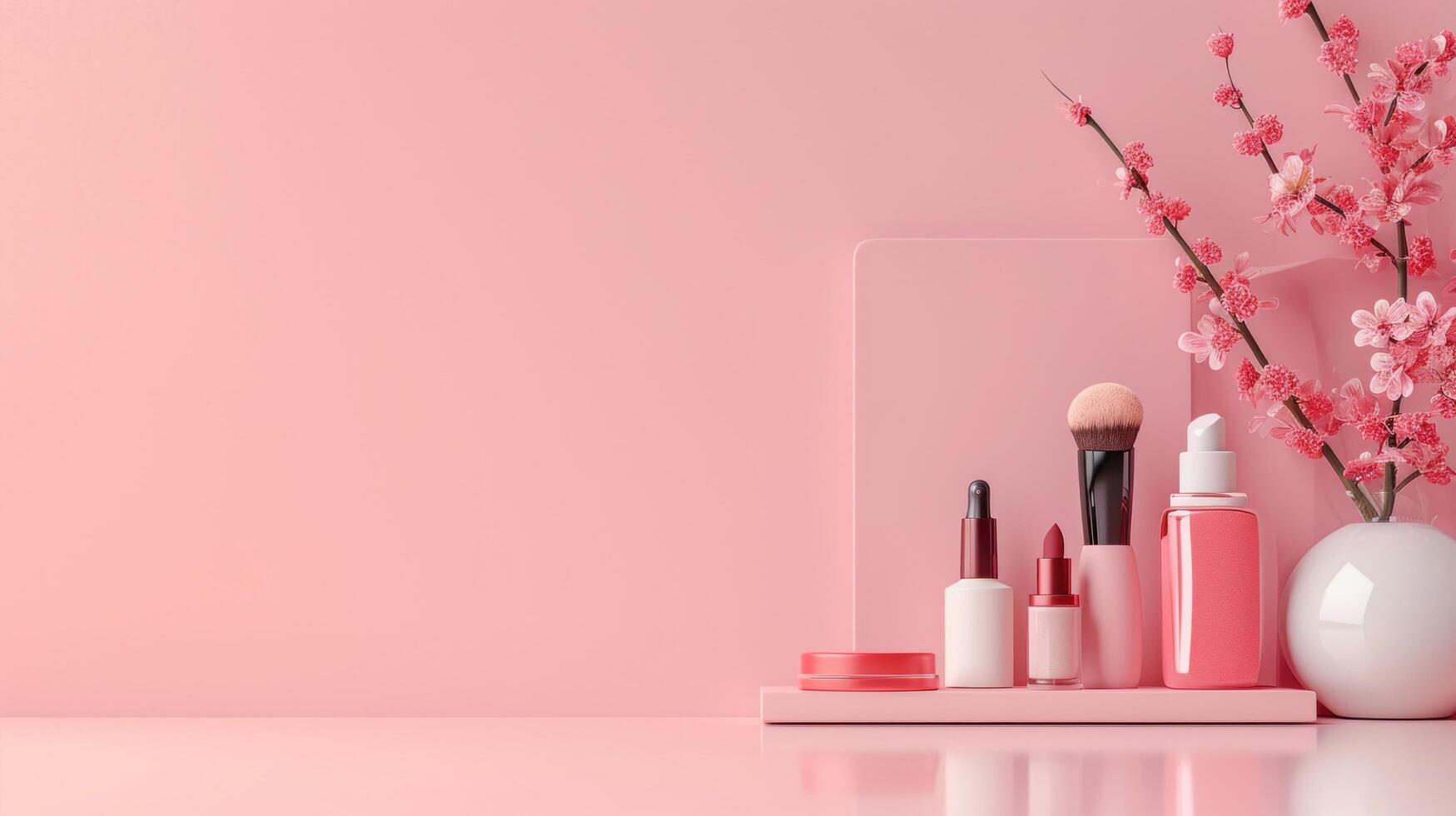 ai généré produits de beauté boutique publicité Contexte avec copie espace photo