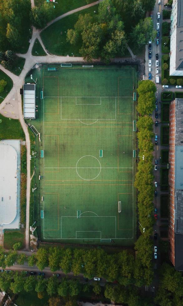 terrain de football vu d'en haut photo