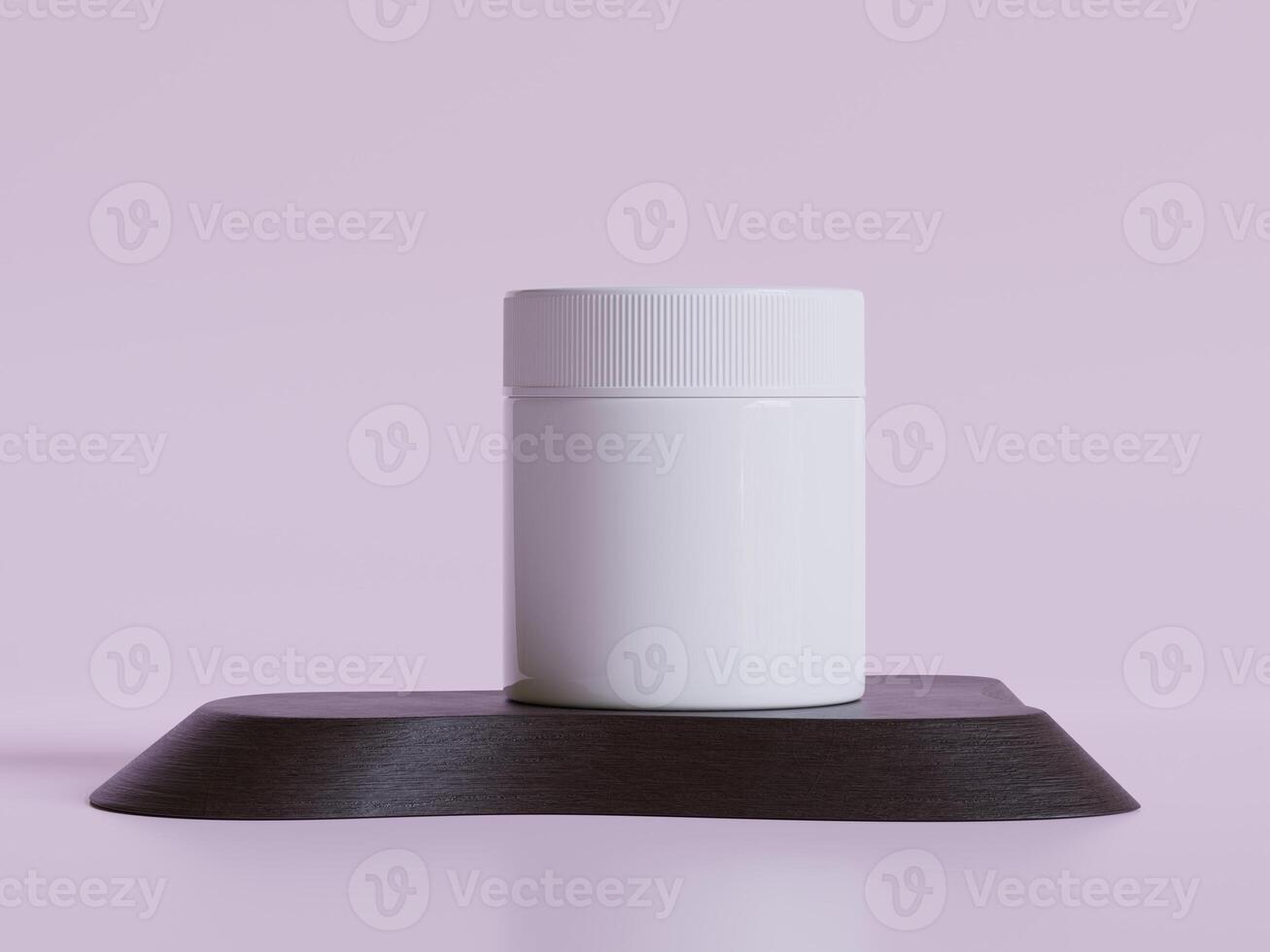 réaliste cosmétique emballage, beauté produit récipient ensemble, Plastique bouteille illustration blanc. vaporisateur bouteille, crème tube et pot maquette collection sur le podium 3d. clair spa hygiène objet photo