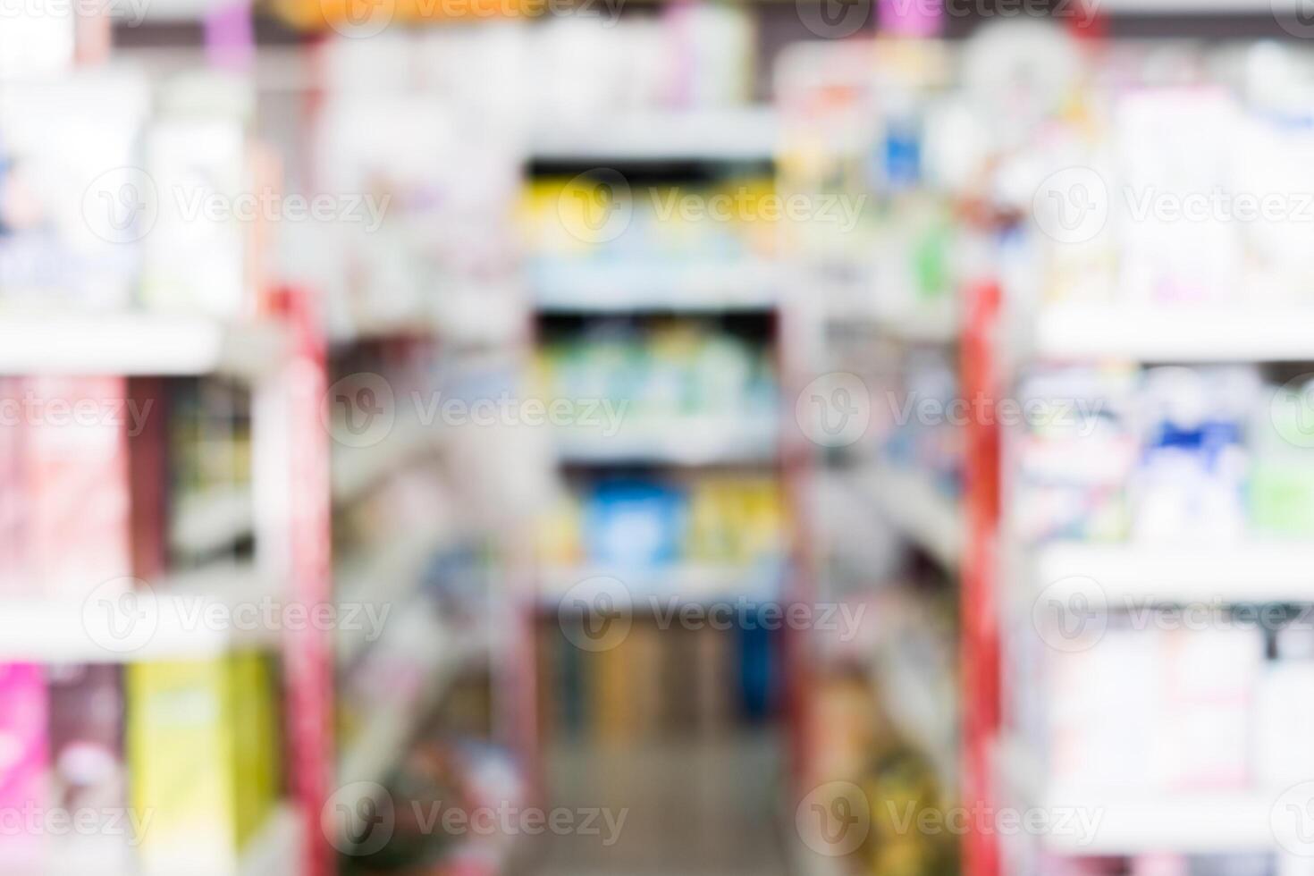 flou scène de rayon étagère coloré épicerie supermarché photo