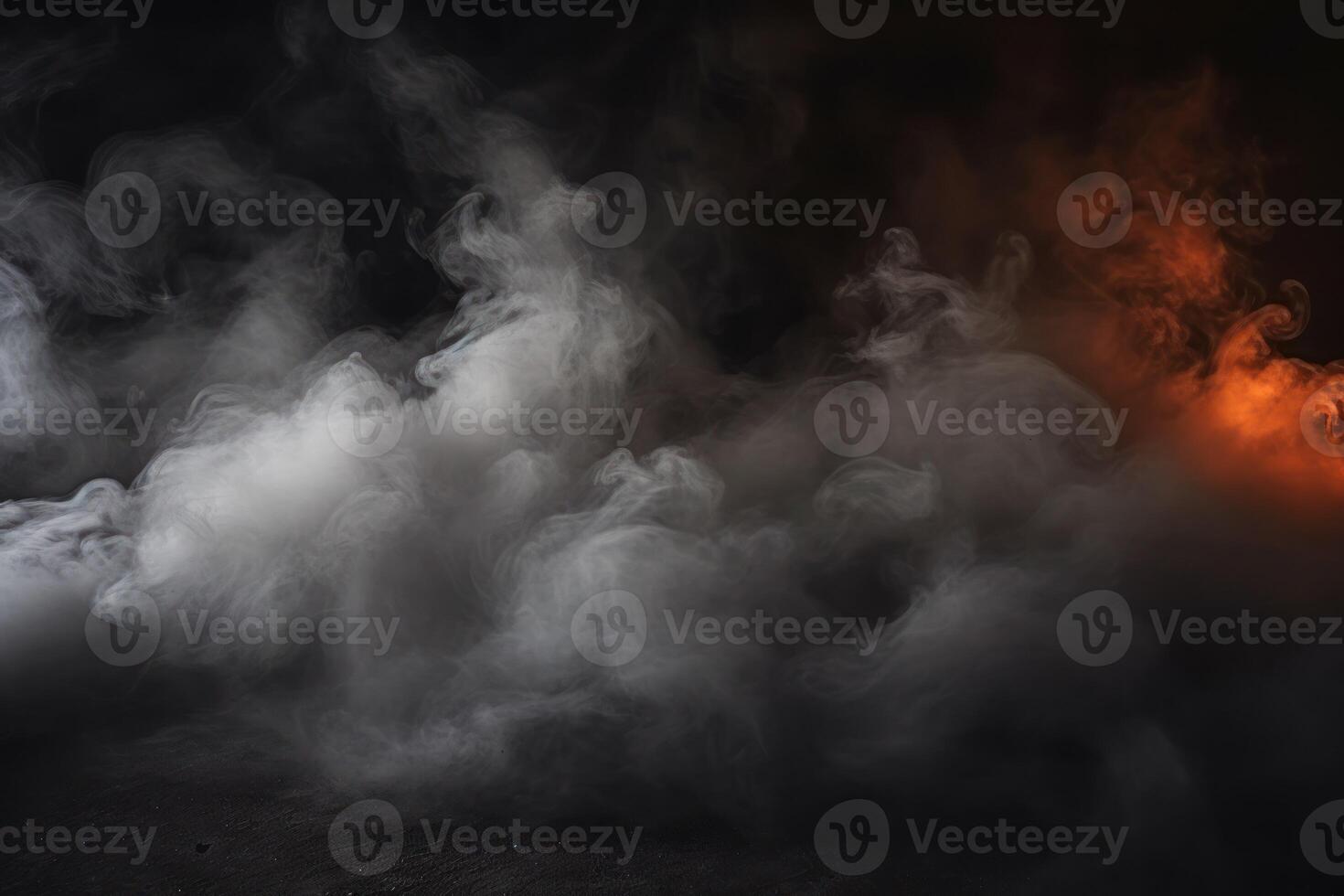 ai généré défocalisé fumée sur une foncé Halloween Contexte obscurcit brumeux ciment photo
