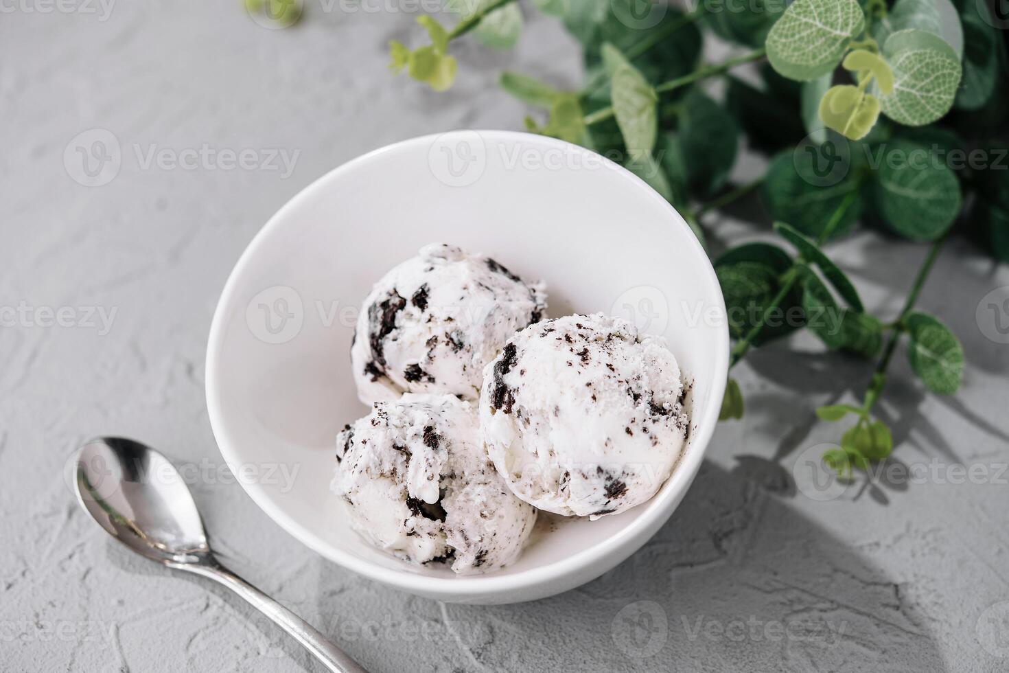 fait maison la glace crème avec Chocolat miette photo