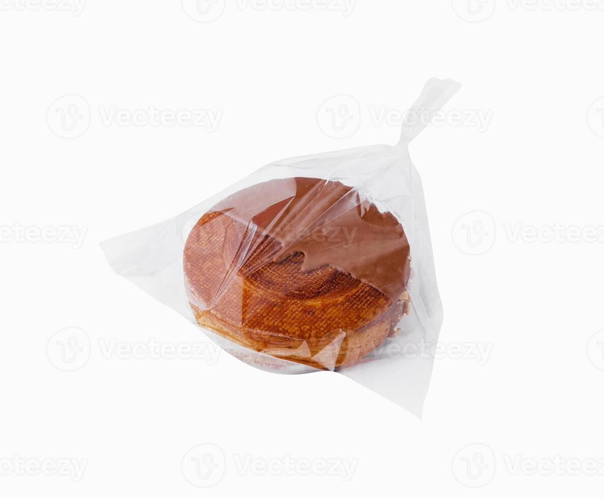 rond croissant avec Chocolat condensé Lait photo