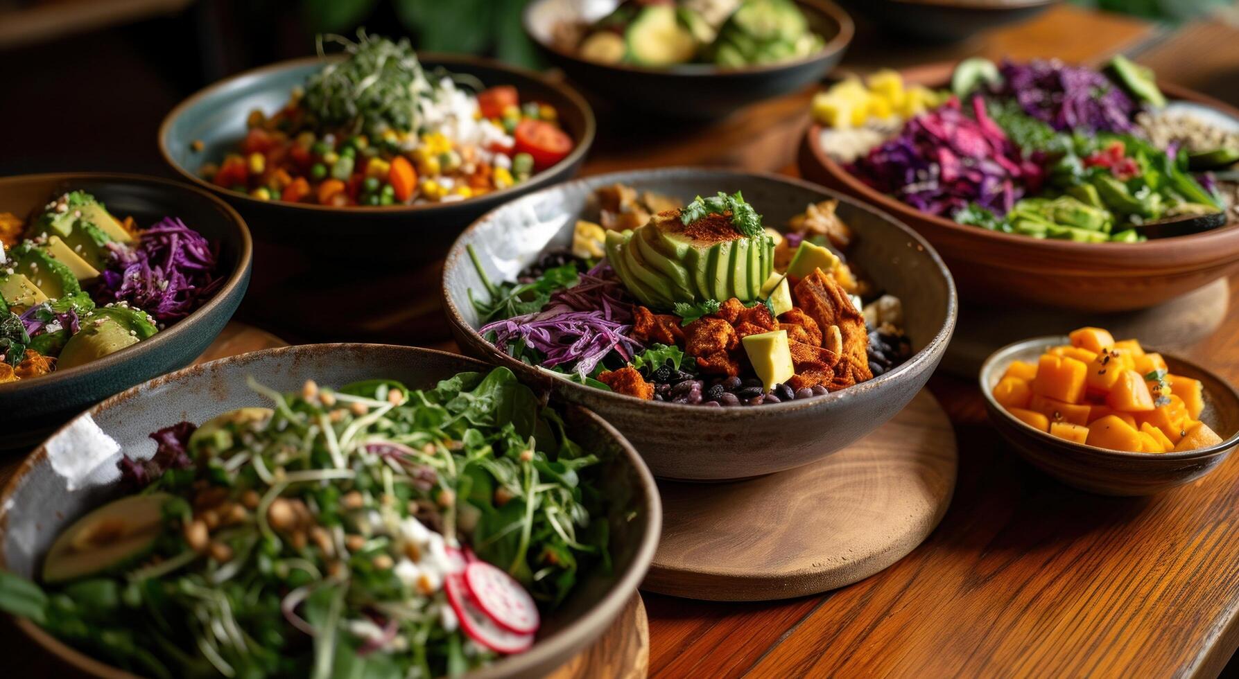 ai généré une table avec en bonne santé salades photo