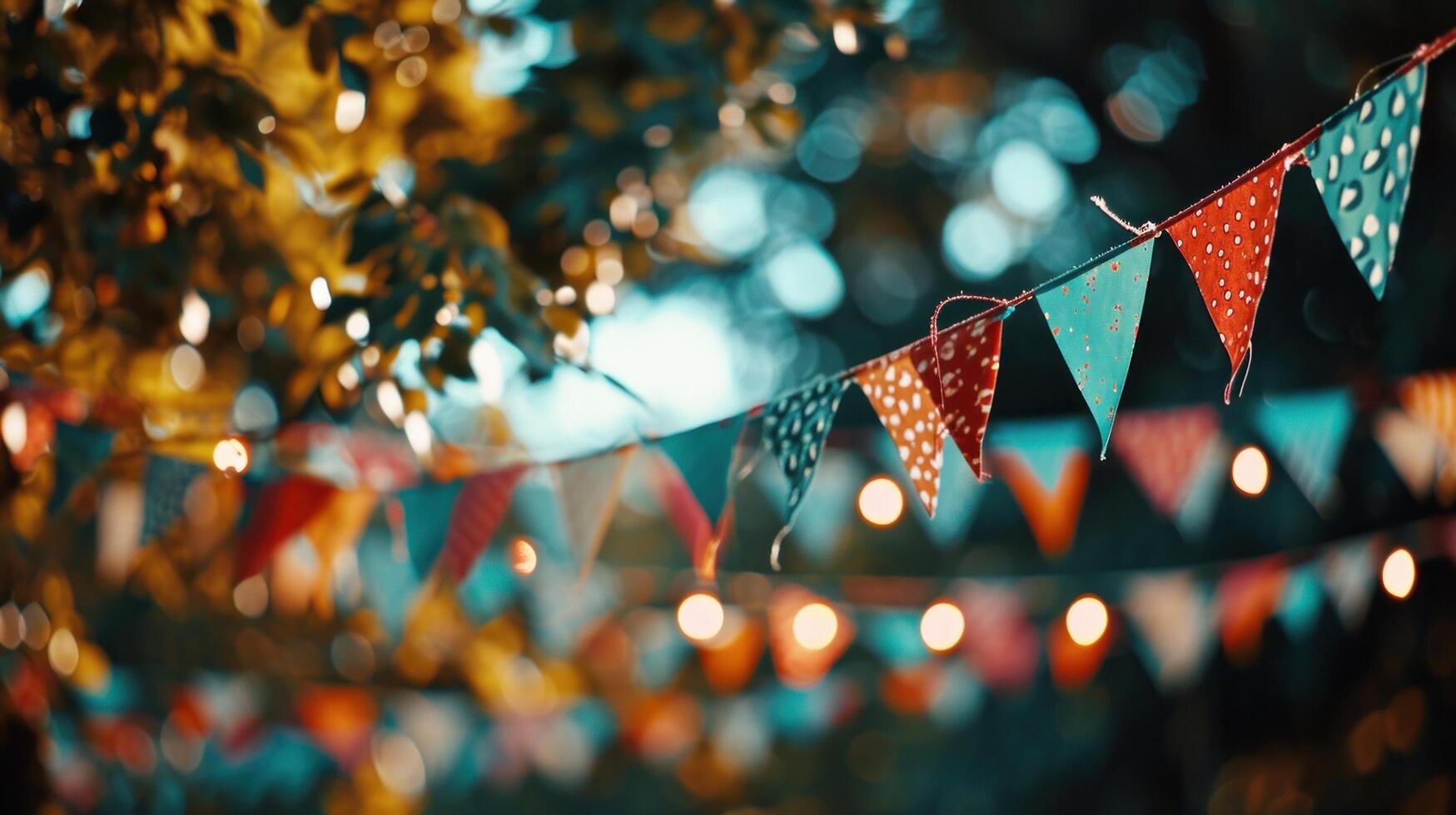 ai généré coloré papier bruants pendaison dans le air. photo