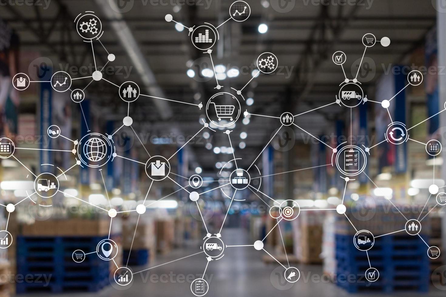 concept de mot import export et logistique. fond industriel. photo