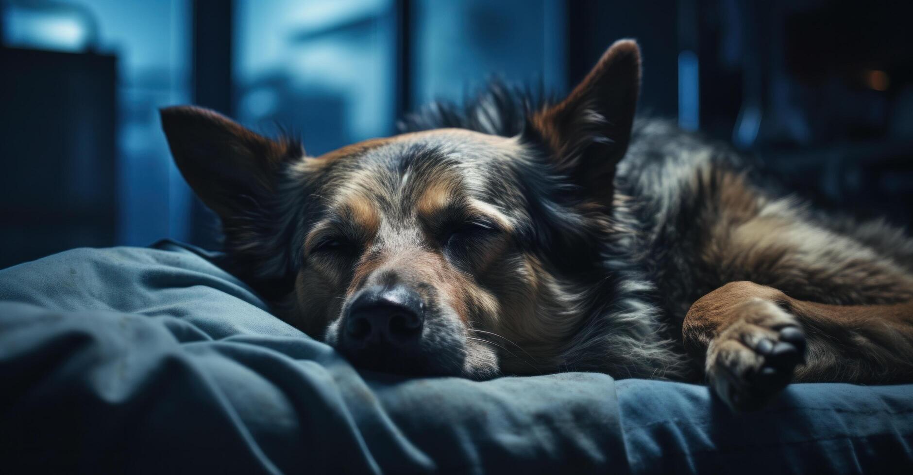 ai généré le 5 panneaux de une alité chien photo