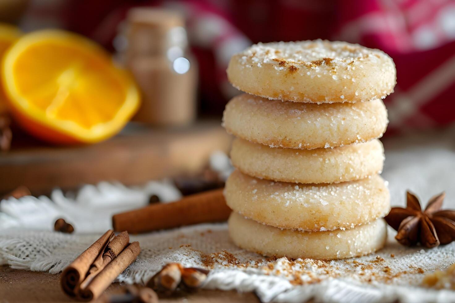 ai généré cannelle symphonie polvorones de canela dans une Espagnol populaire réglage photo