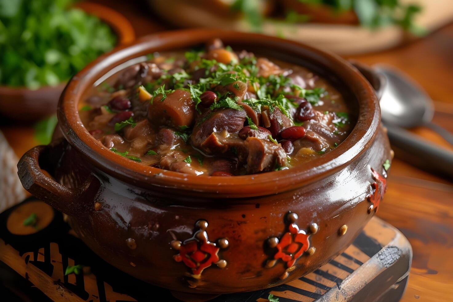 ai généré intemporel les saveurs traditionnel Portugais sarriette plat présentation photo