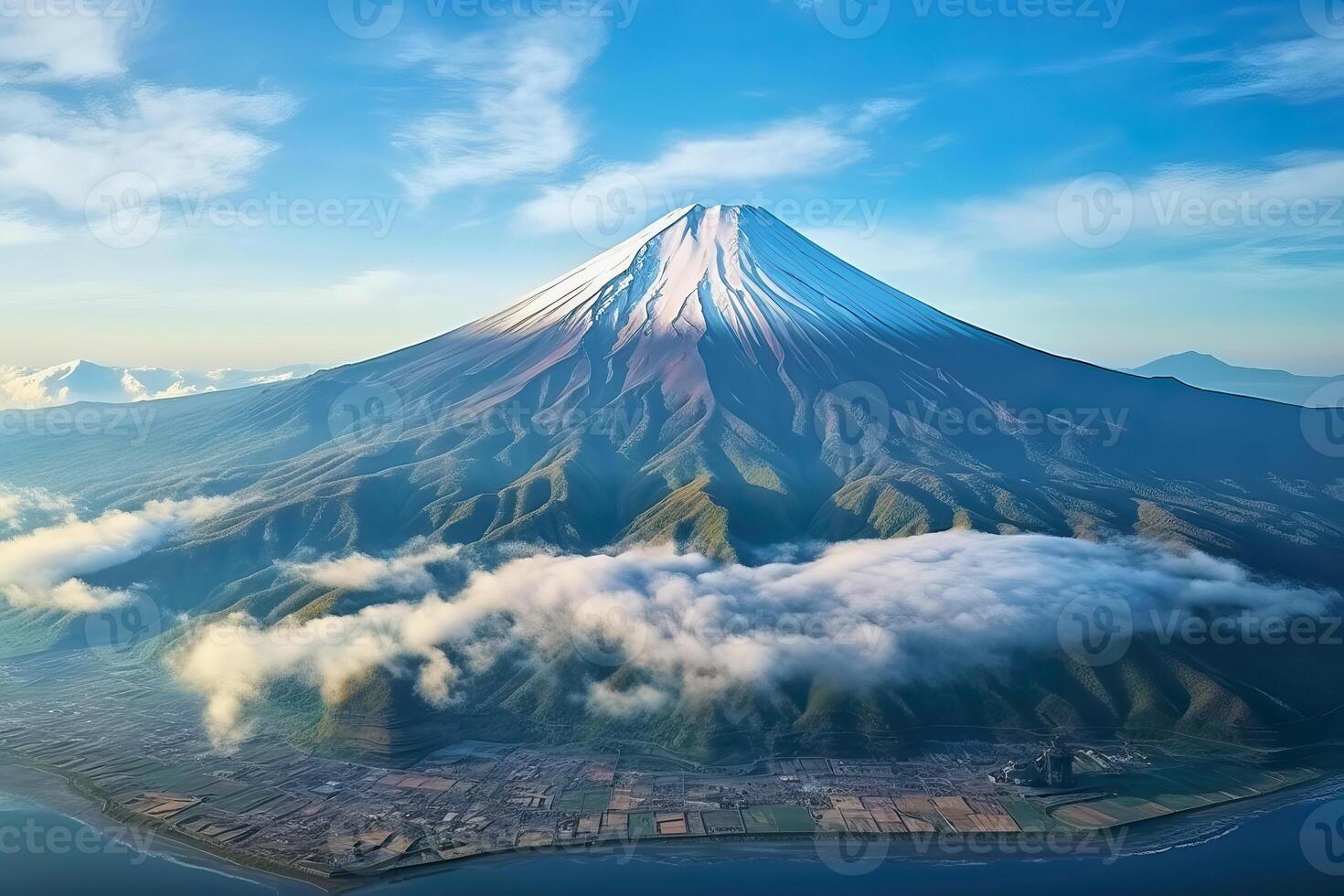 ai généré aérien vue de monter Fuji, Japon, ai généré photo