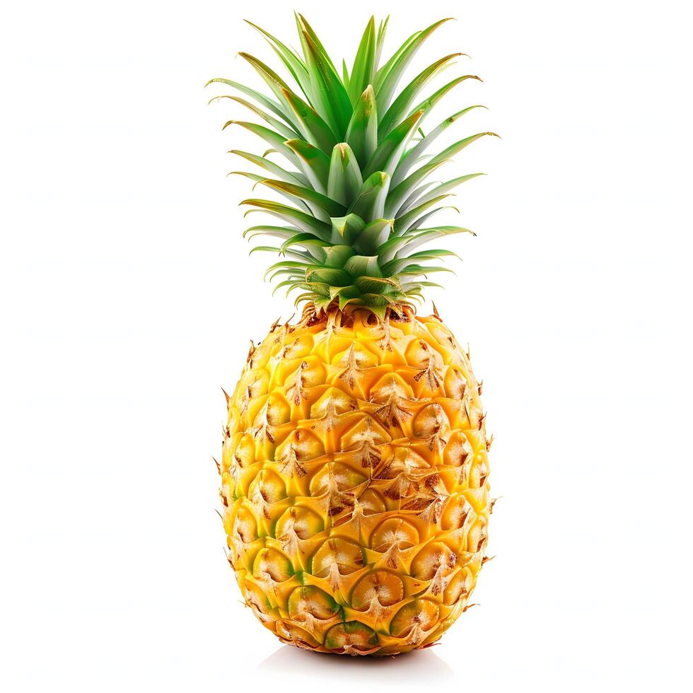 ai généré Frais ananas - juteux tropical fruit isolé sur blanc Contexte photo