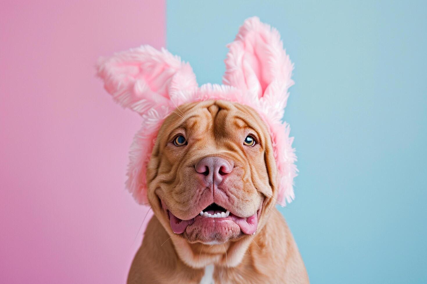 ai généré une chien portant une lapin Bandeau avec génératif ai photo