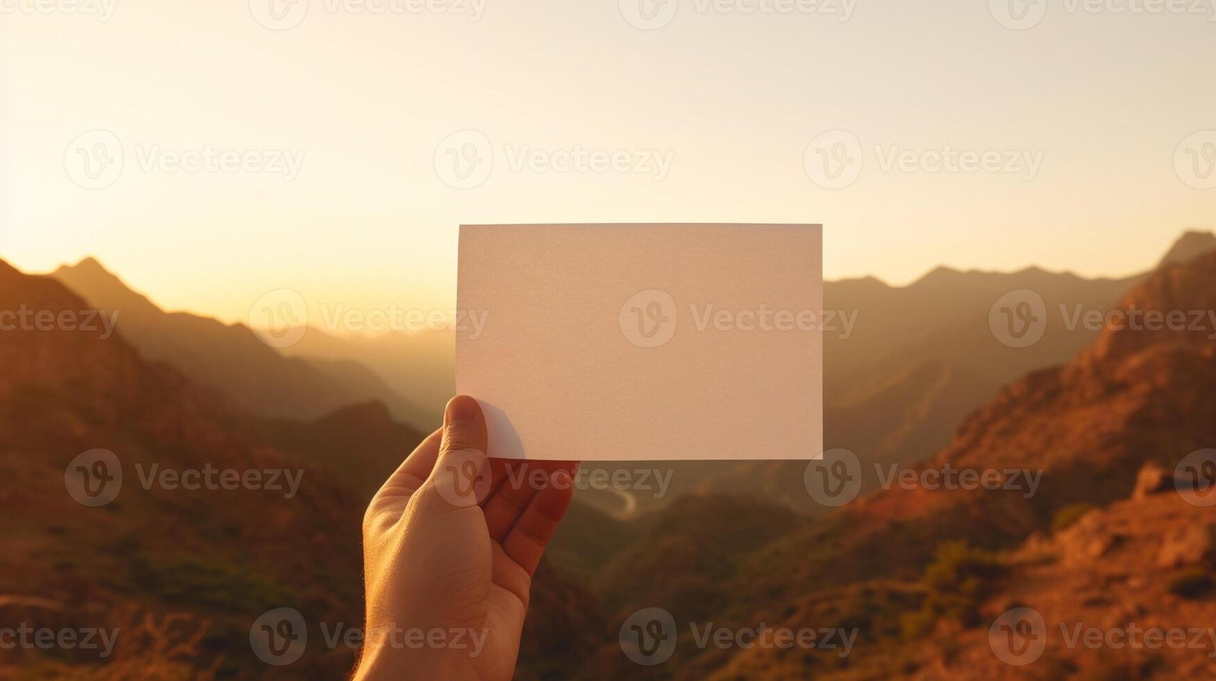 ai génératif mains en portant page texte jamais Arrêtez votre esprit d'aventure avec la nature colline paysage sur le Contexte voyages et de motivation concept photo