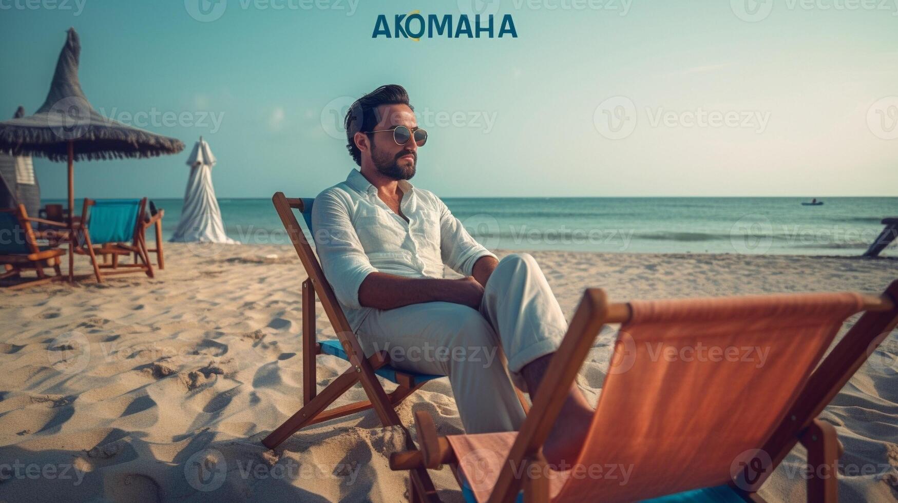 ai génératif homme sur vacances relaxant à le plage pov vue photo