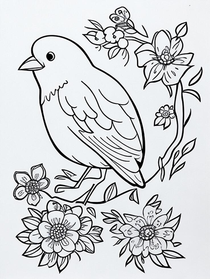 mignonne oiseau pour des gamins coloration page photo