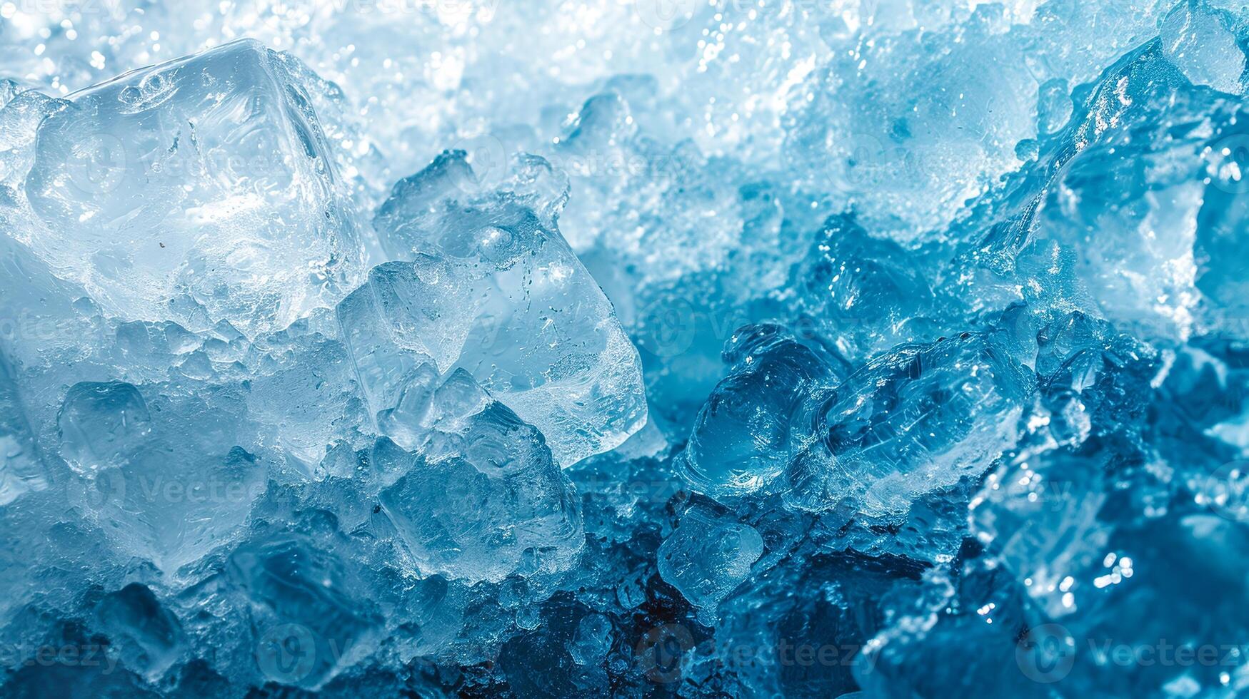 ai généré cristalline la glace cubes, rafraîchissant congelé texture, parfait pour boisson les publicités et climat concepts. photo