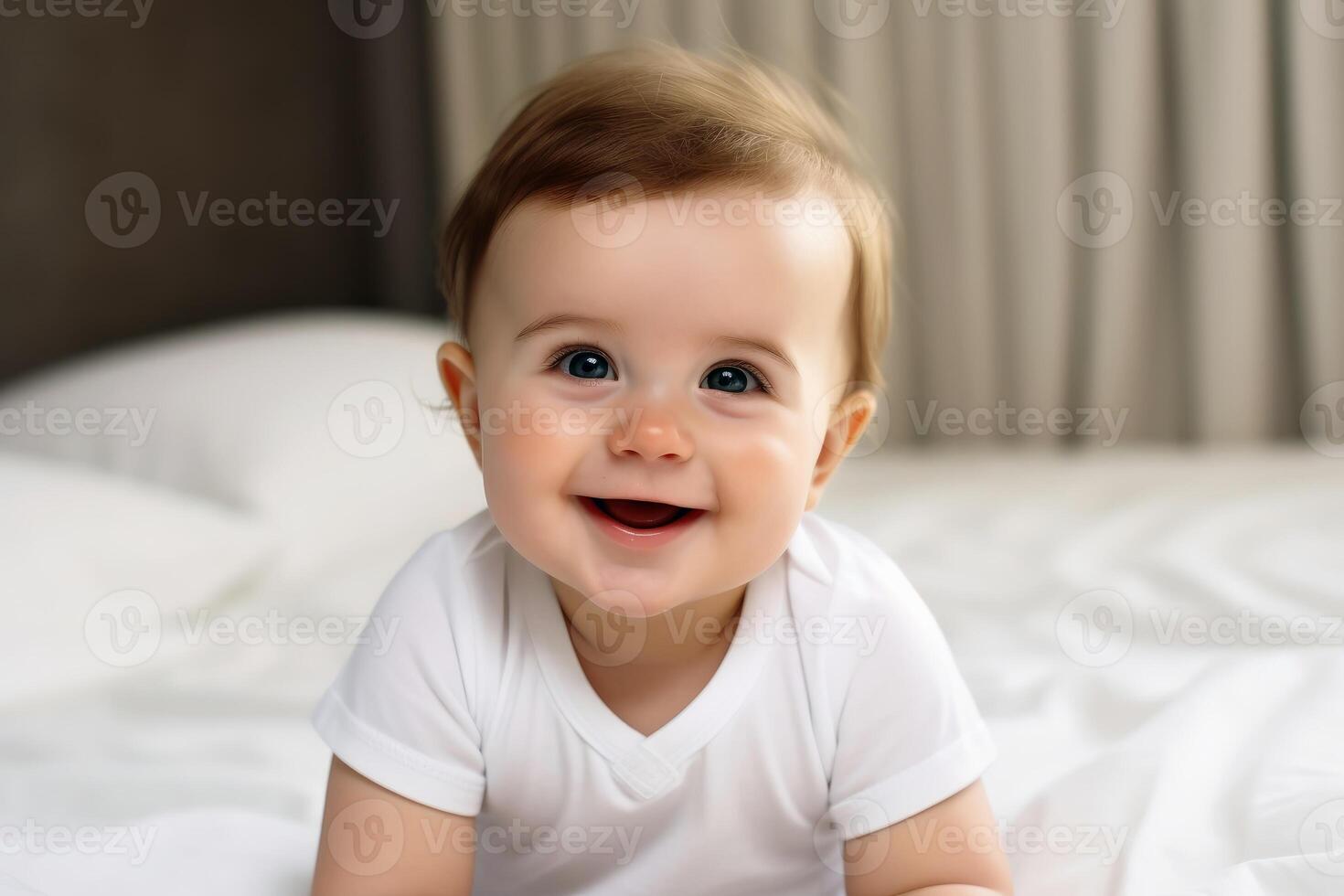 ai généré une mignonne bébé souriant à toi. ai généré photo