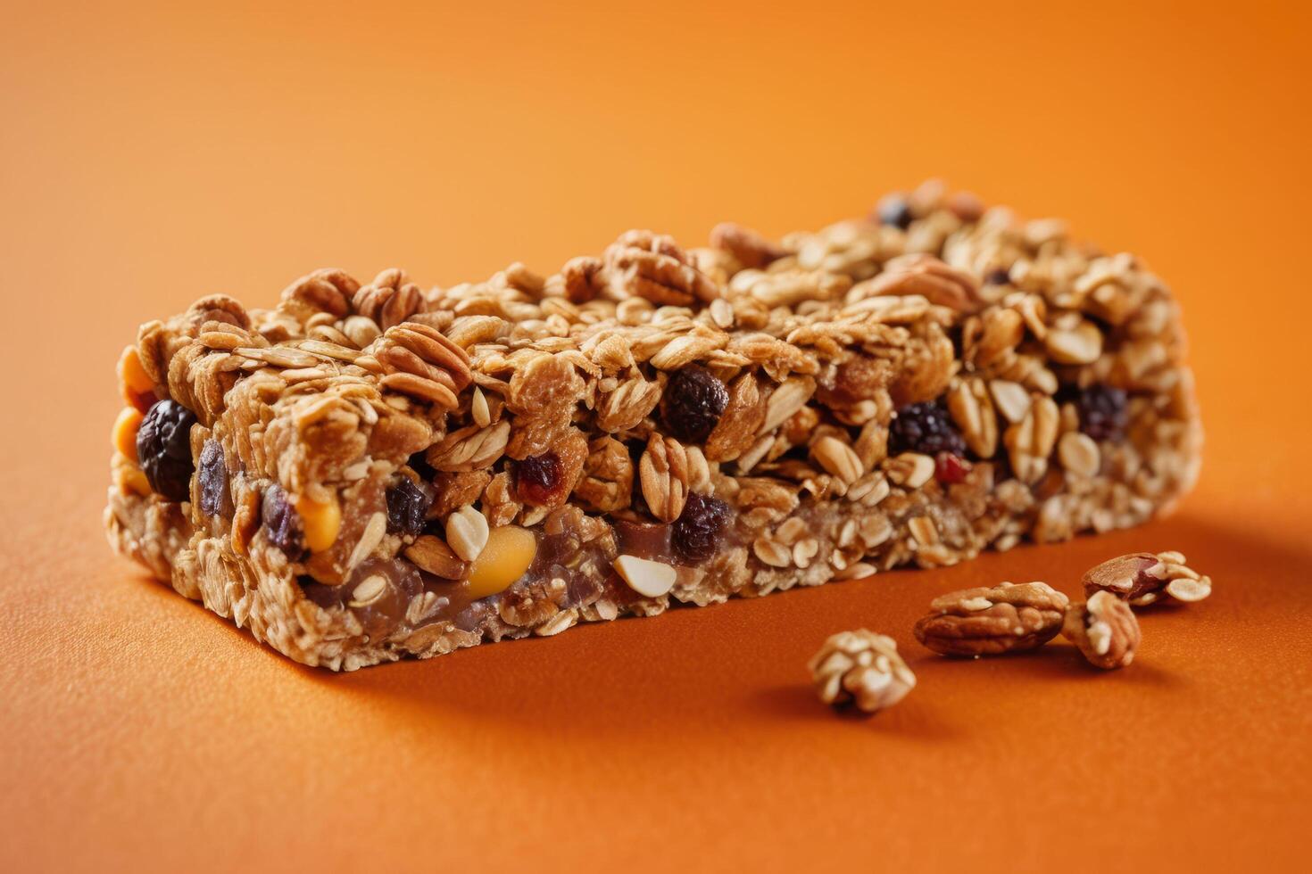 ai généré sain mixte des noisettes granola bar photo