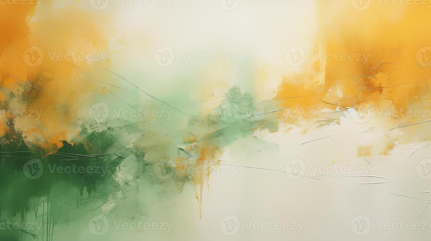 ai généré abstrait Couleur art La peinture avec vert Jaune peindre texture Contexte photo