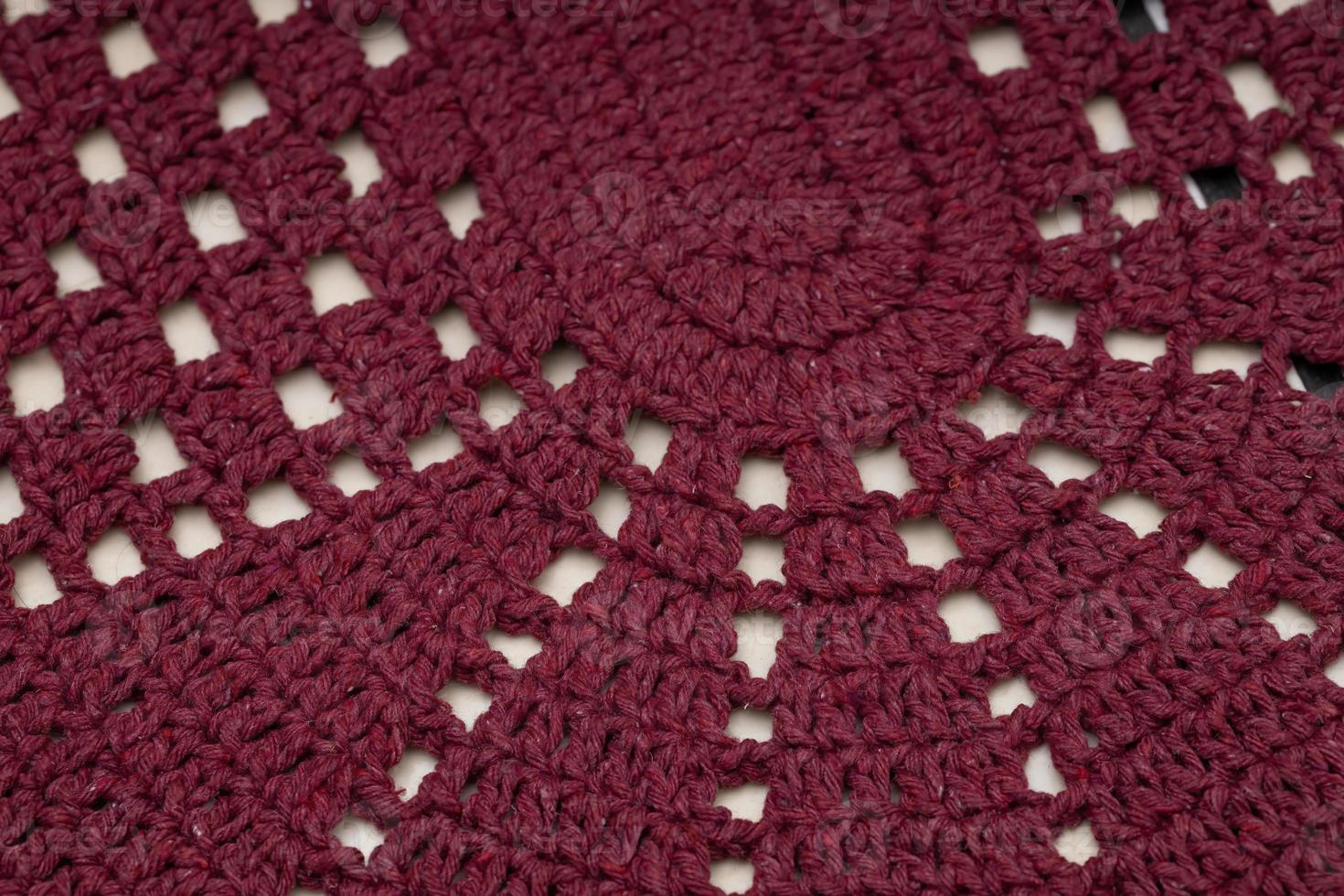 tapis au crochet rouge photo