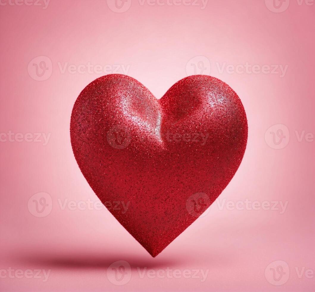ai généré rouge cœur sur une rose Contexte. la Saint-Valentin journée. l'amour. photo