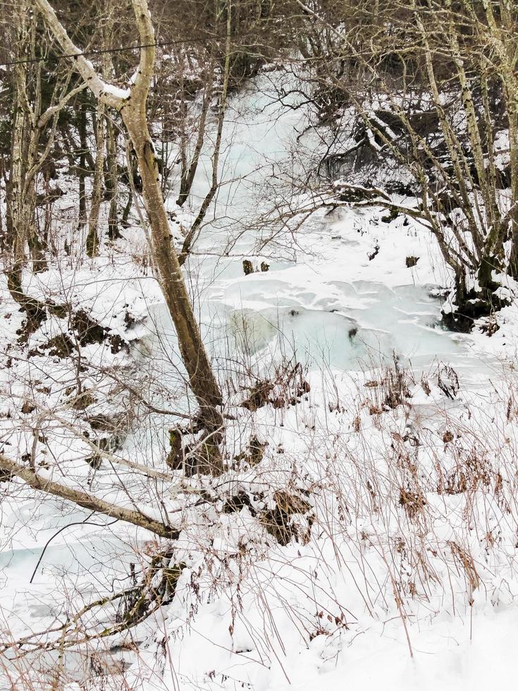 cascade gelée et glaçons, beau paysage en norvège. photo